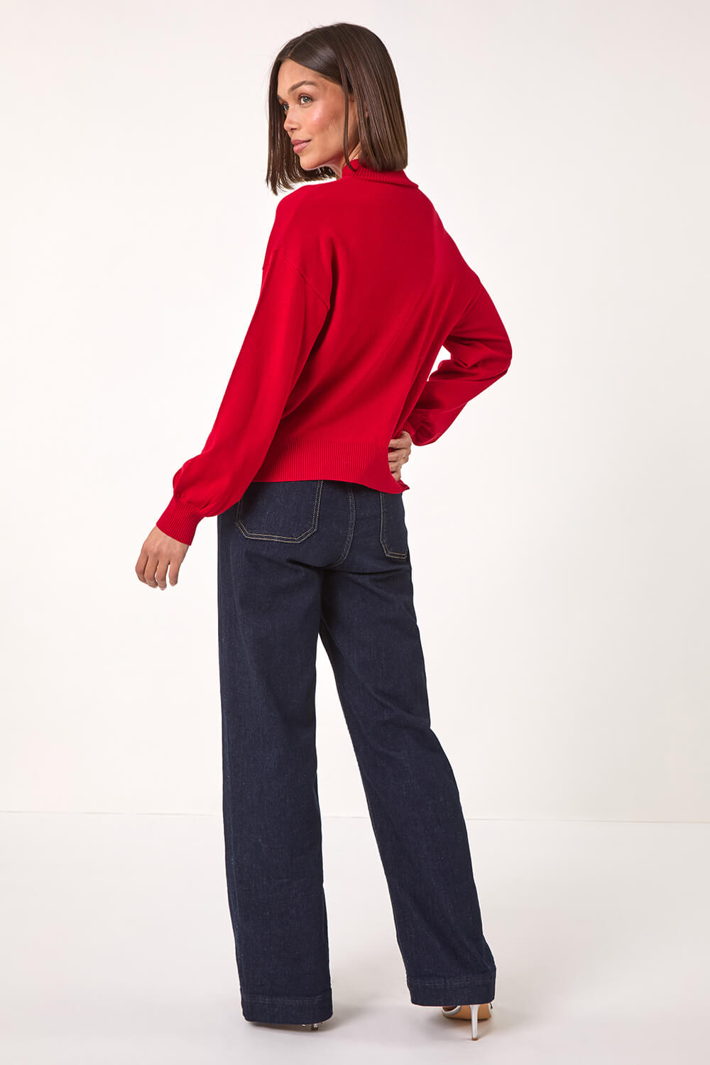 Red Floral Hotfix Detail Knit Jumper, Image 4 of 5