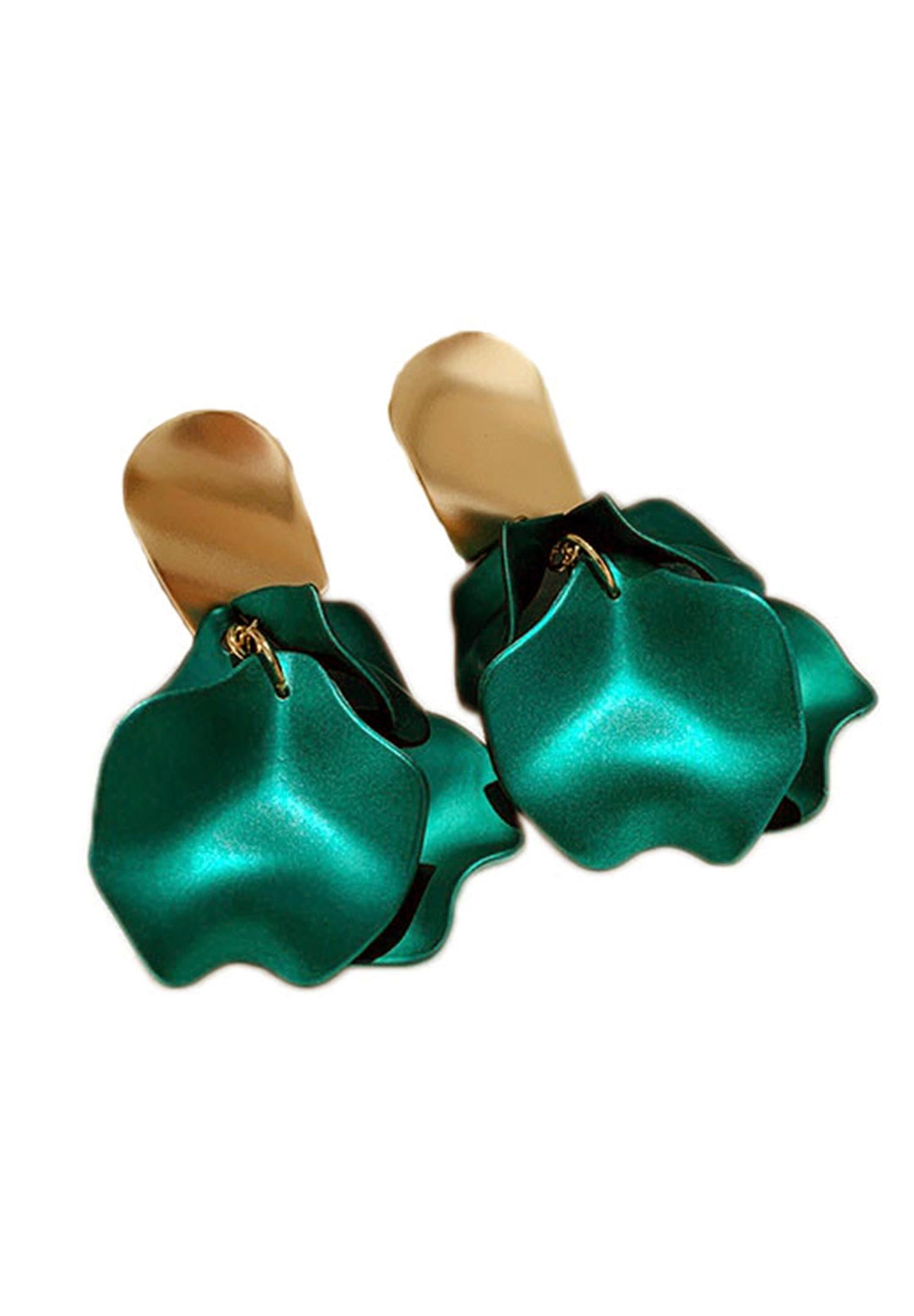Green Petals Earrings