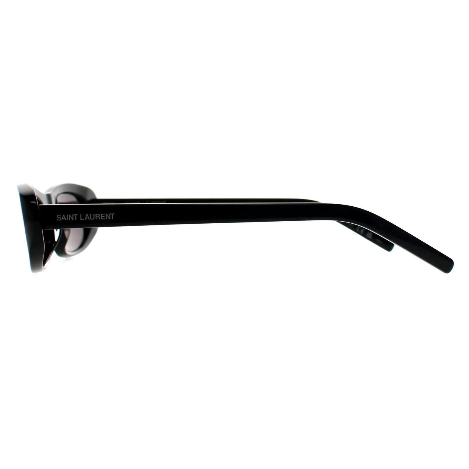 Black Saint Laurent Black Rectangle Shiny Black Grey SL557, Image 3 of 3
