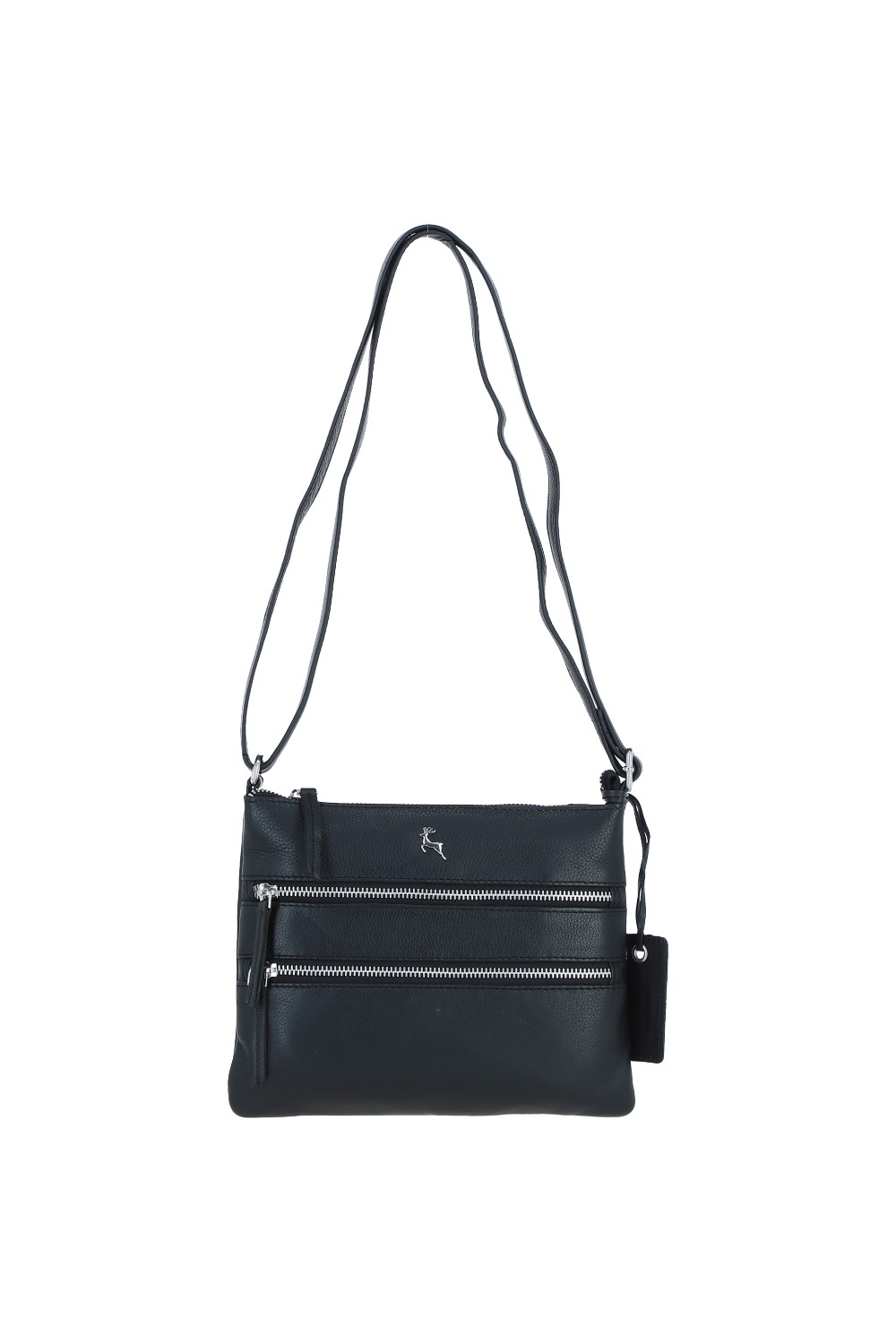 Black 'Ayr' Real Leather Crossbody Bag, Image 2 of 5