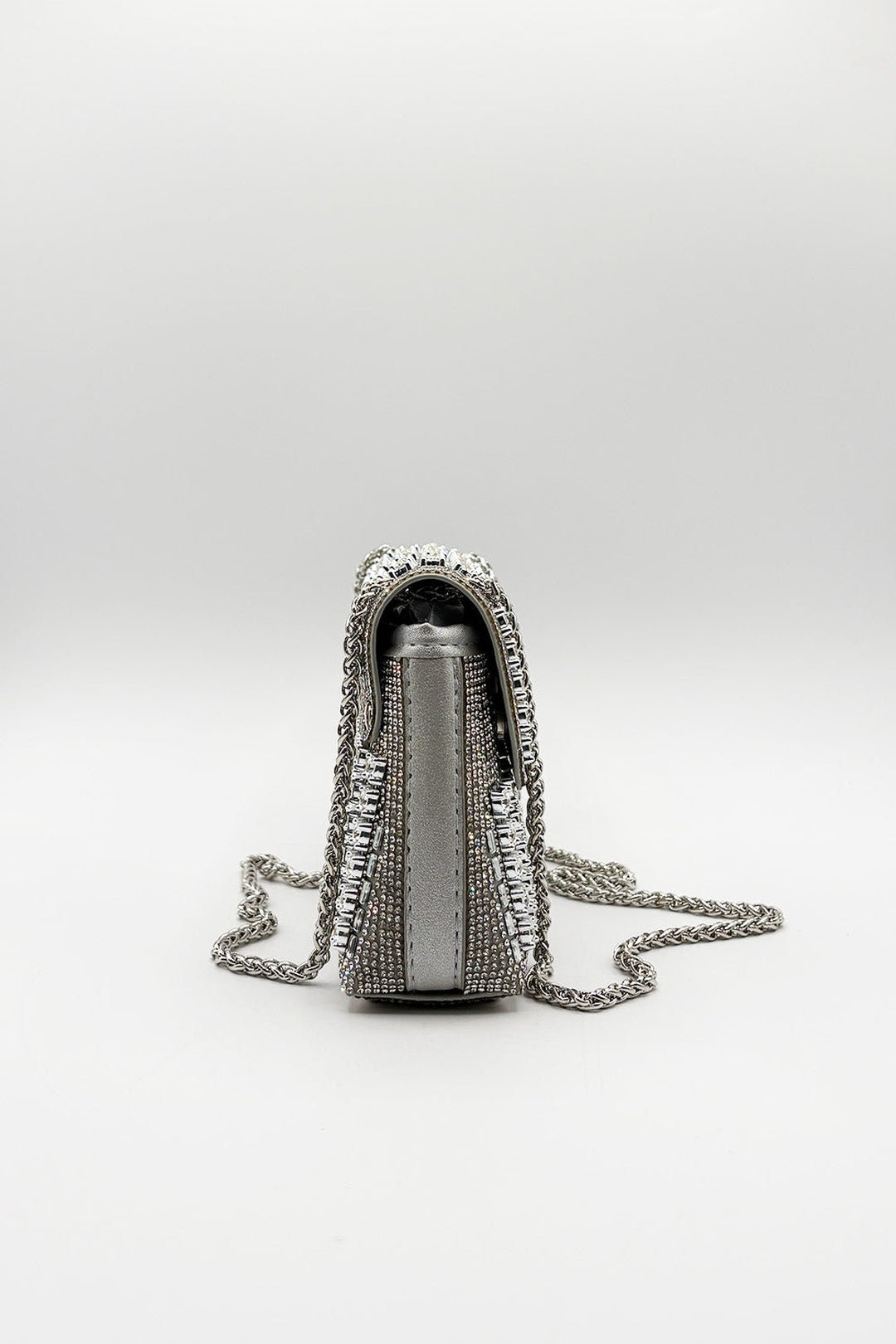 Silver Silver Embellished Shoulder Bag, Image 4 of 4