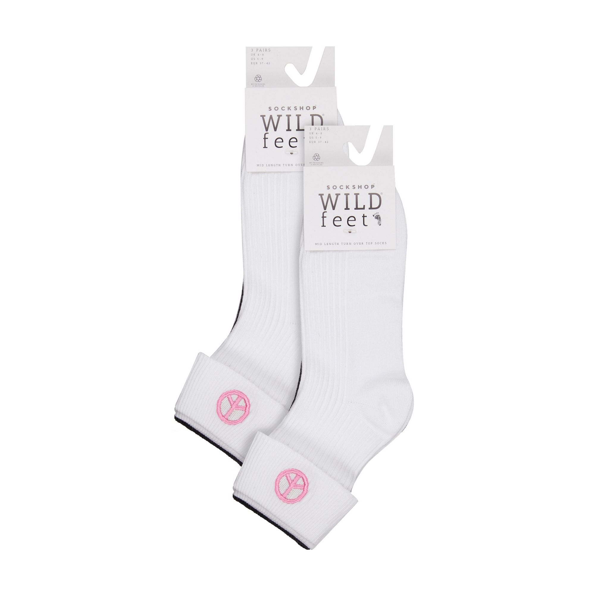 Black 6 Pair Ladies Turn Over Lounge Socks, Image 3 of 3