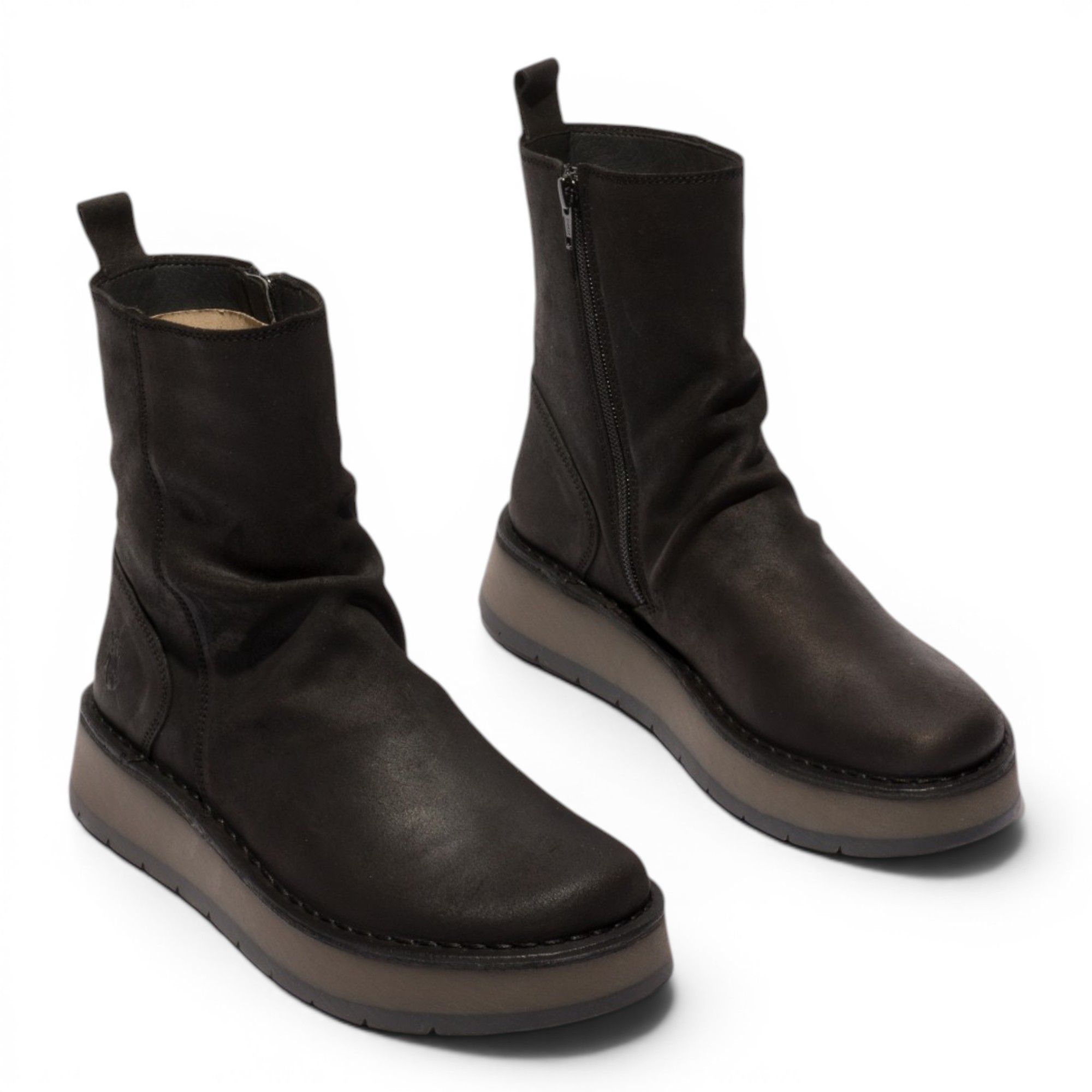 Black Womens Sued Leather Boot-RENO053FLY, Image 3 of 5