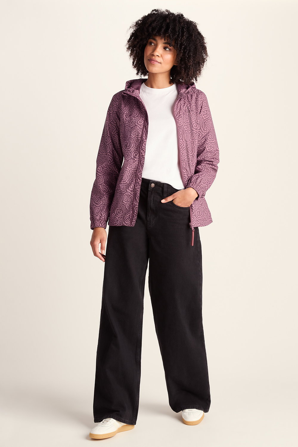 Purple Craven Waterproof Packaway Jacket, Image 4 of 5
