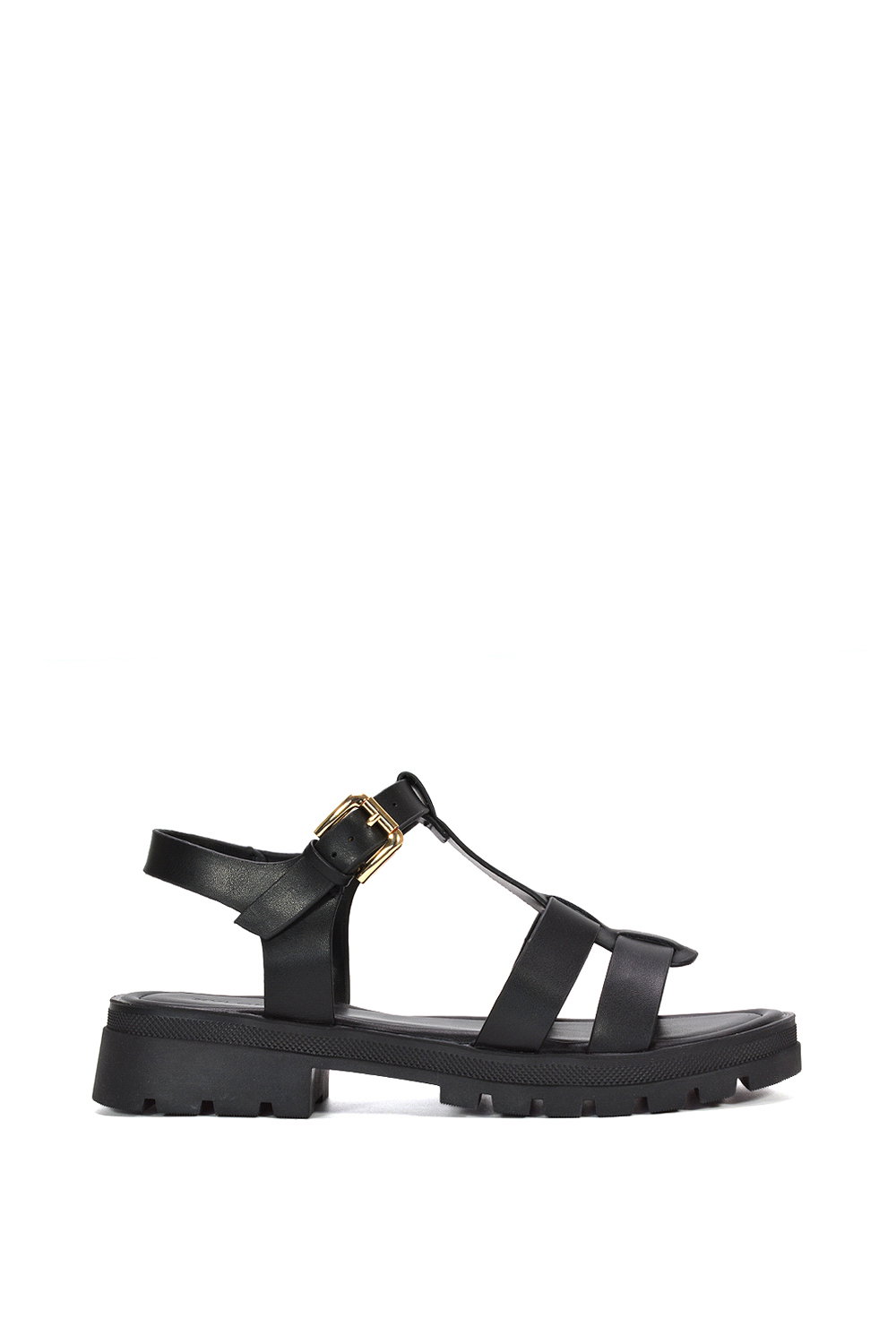 Black 'Maddison' Chunky Gladiator Sandals With Ankle Strap