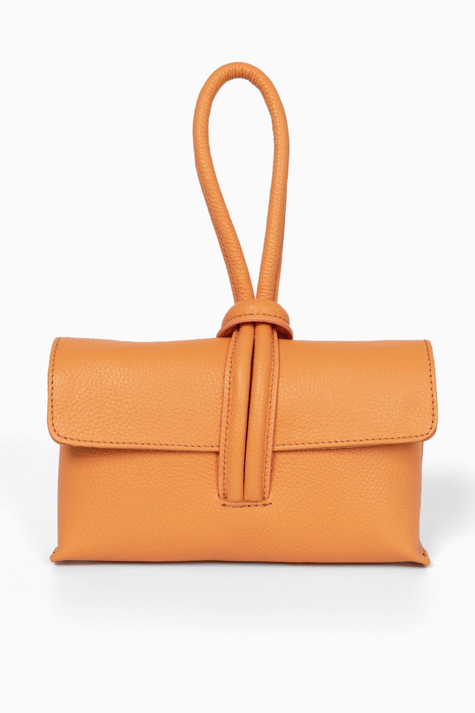 Pink Italian Leather Wristlet Clutch Bag