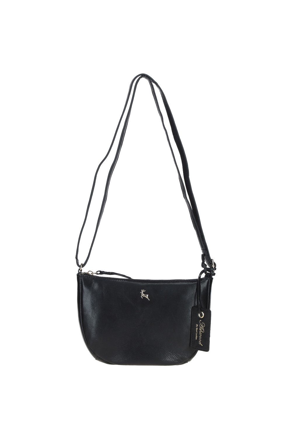 Black 'Naomi' Real Leather Compact Crossbody Bag, Image 2 of 4
