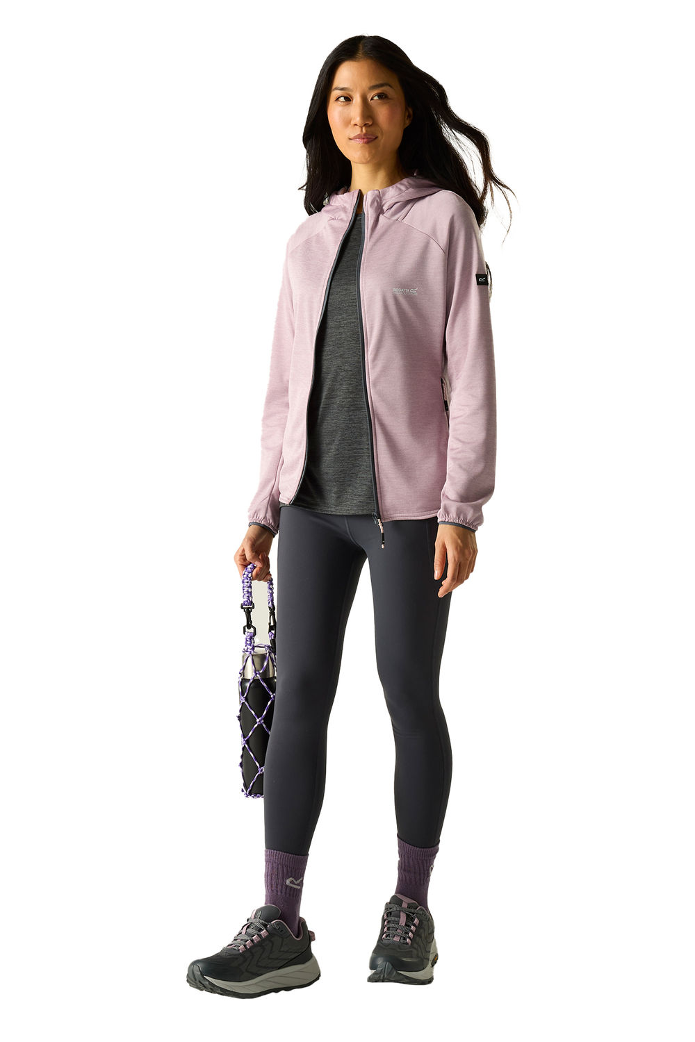 Lilac Regatta Lilac Ferna Stretch Hooded Fleece Jacket, Image 5 of 5