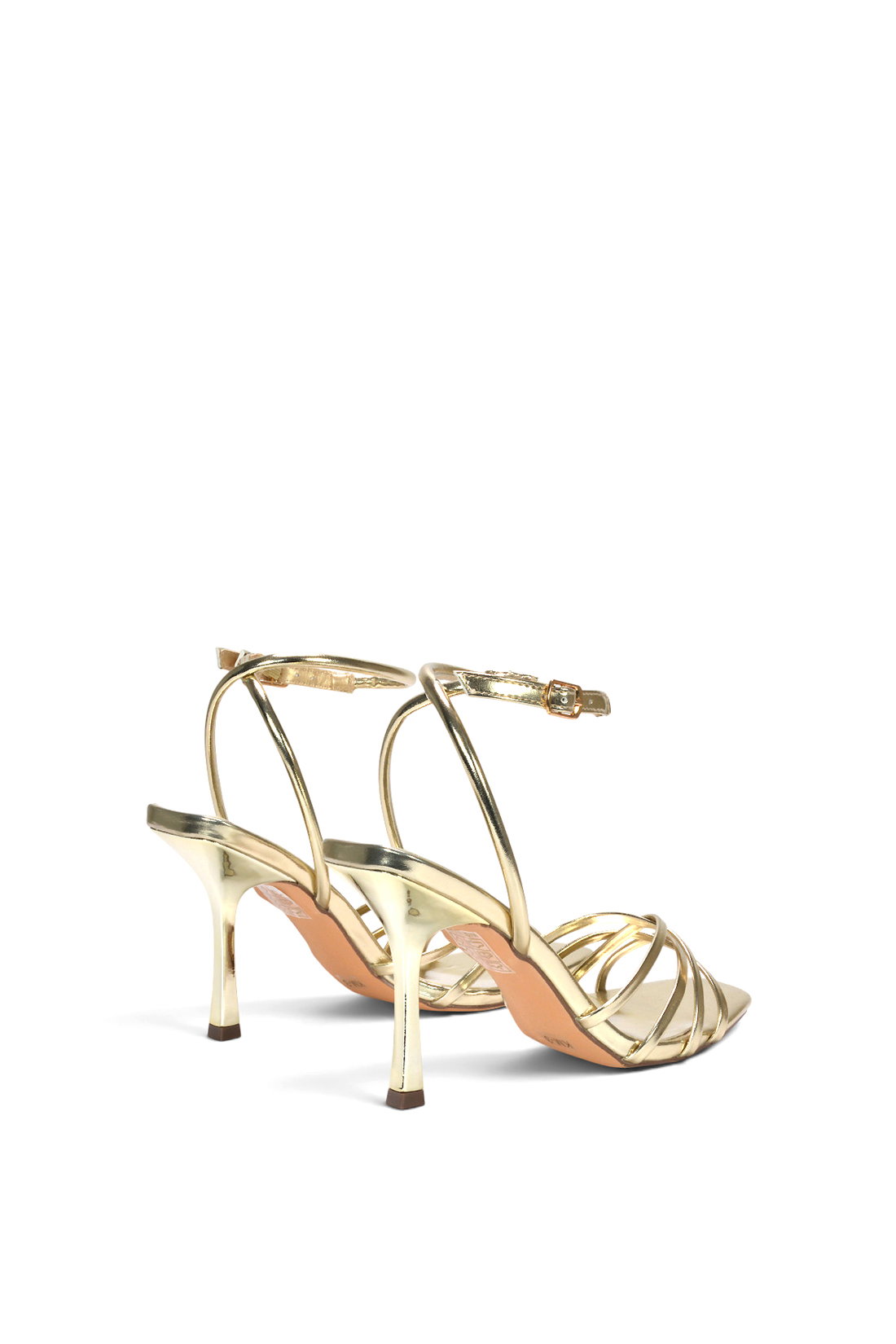 Gold 'Ottoline' Strappy Stiletto Heeled Sandals With Ankle Strap, Image 4 of 6