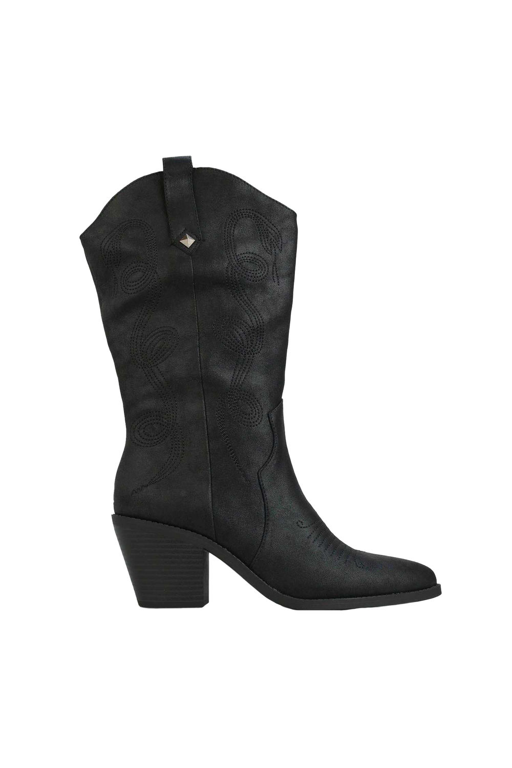 Black Feria Embroidered Cowboy Boots, Image 4 of 6