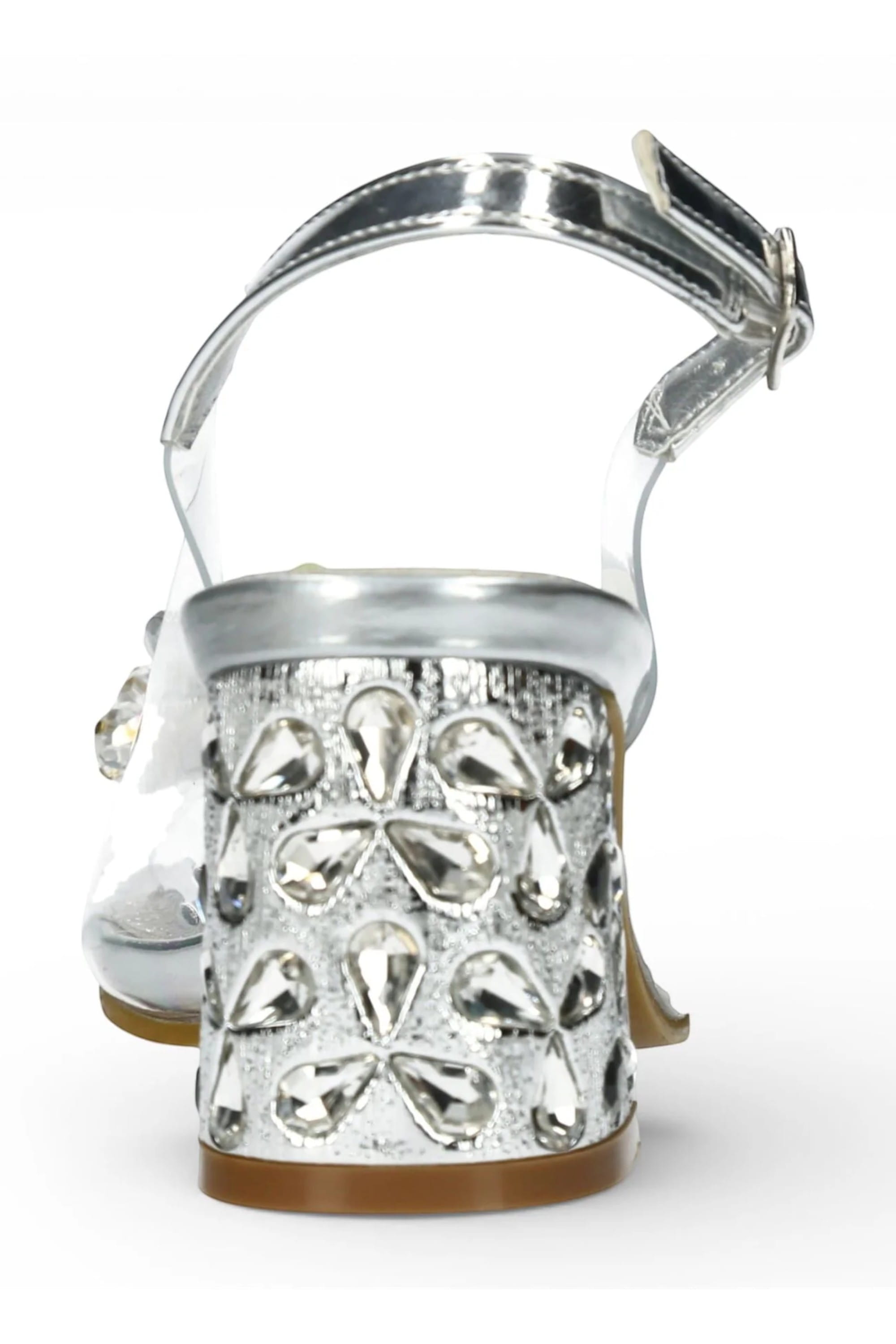 Silver Womens Block Heel Sandals - Marlene 12, Image 6 of 7