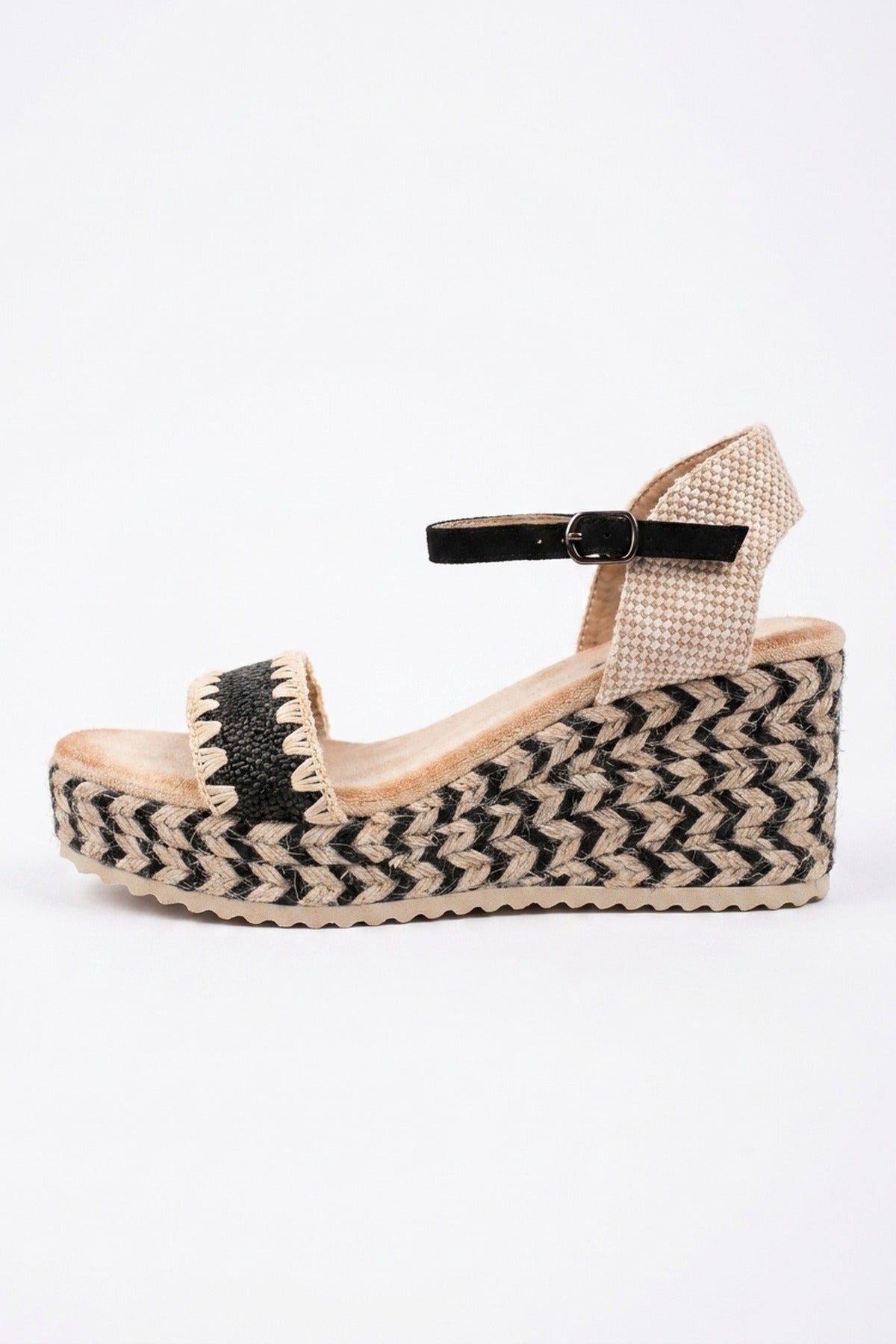 Black Cordelia Woven Espadrille Wedge Sandals, Image 1 of 5