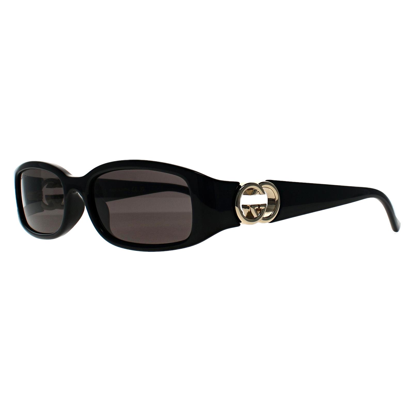 Black Gucci Black Rectangle Black Gold Grey GG1661S, Image 2 of 3