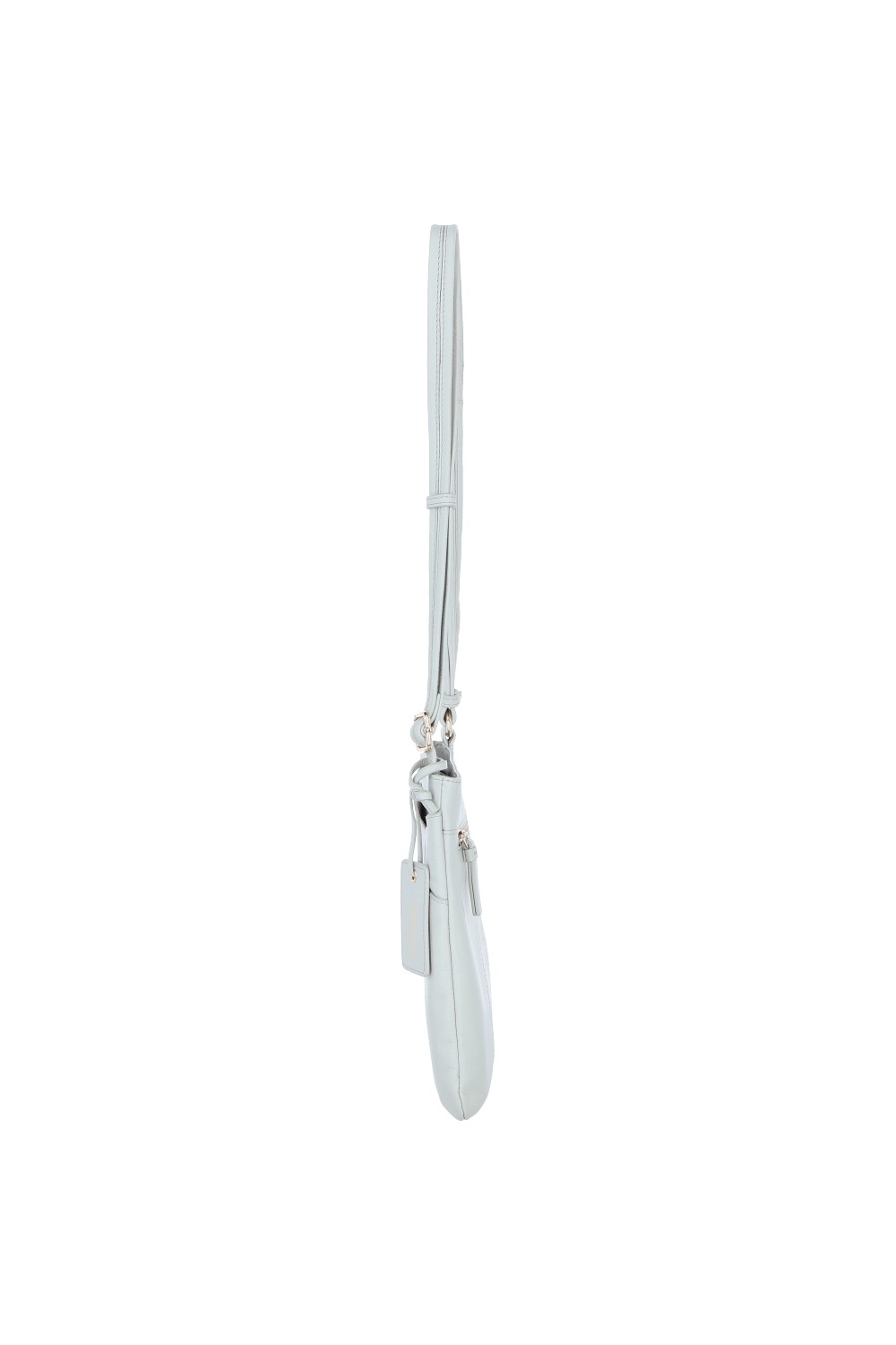 Light Grey 'Curvo' Real Leather Crossbody Bag, Image 3 of 4