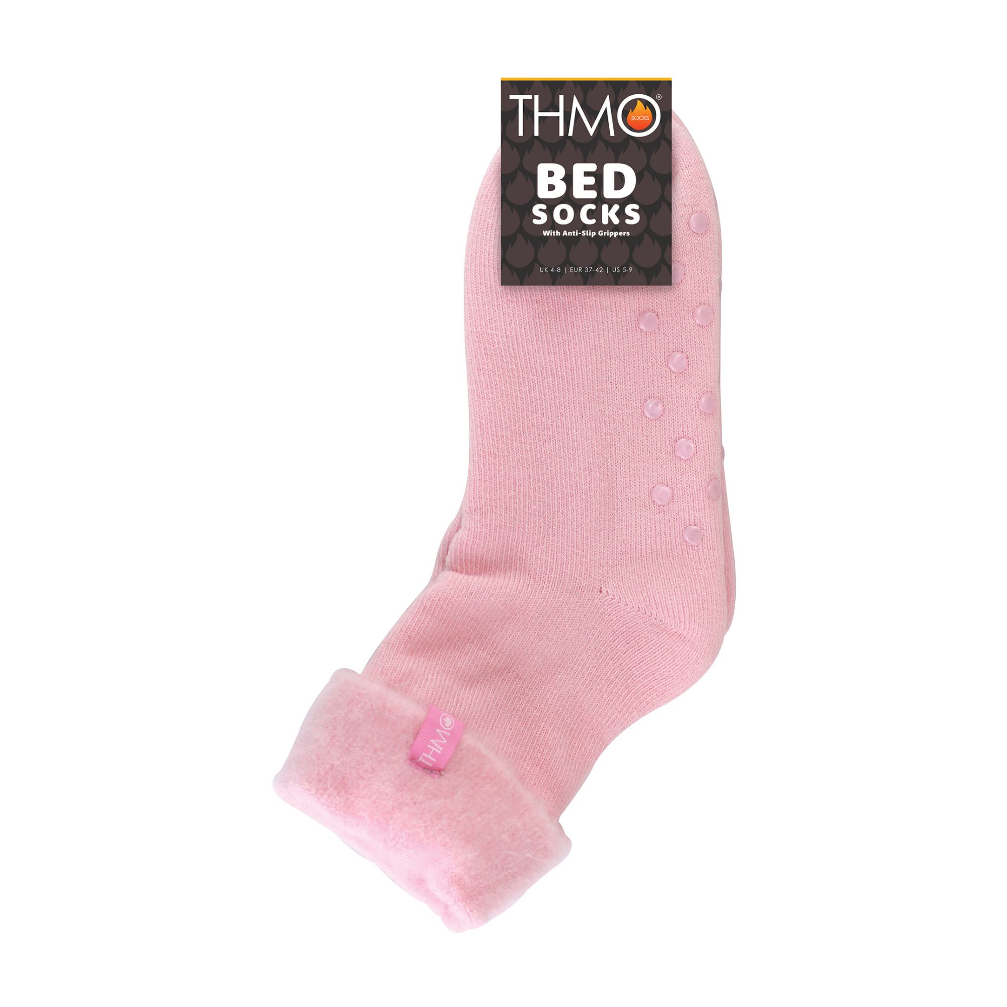 Pink 1 Pack Ladies Soft Plush Lined Slipper Bed Socks, Image 3 of 3