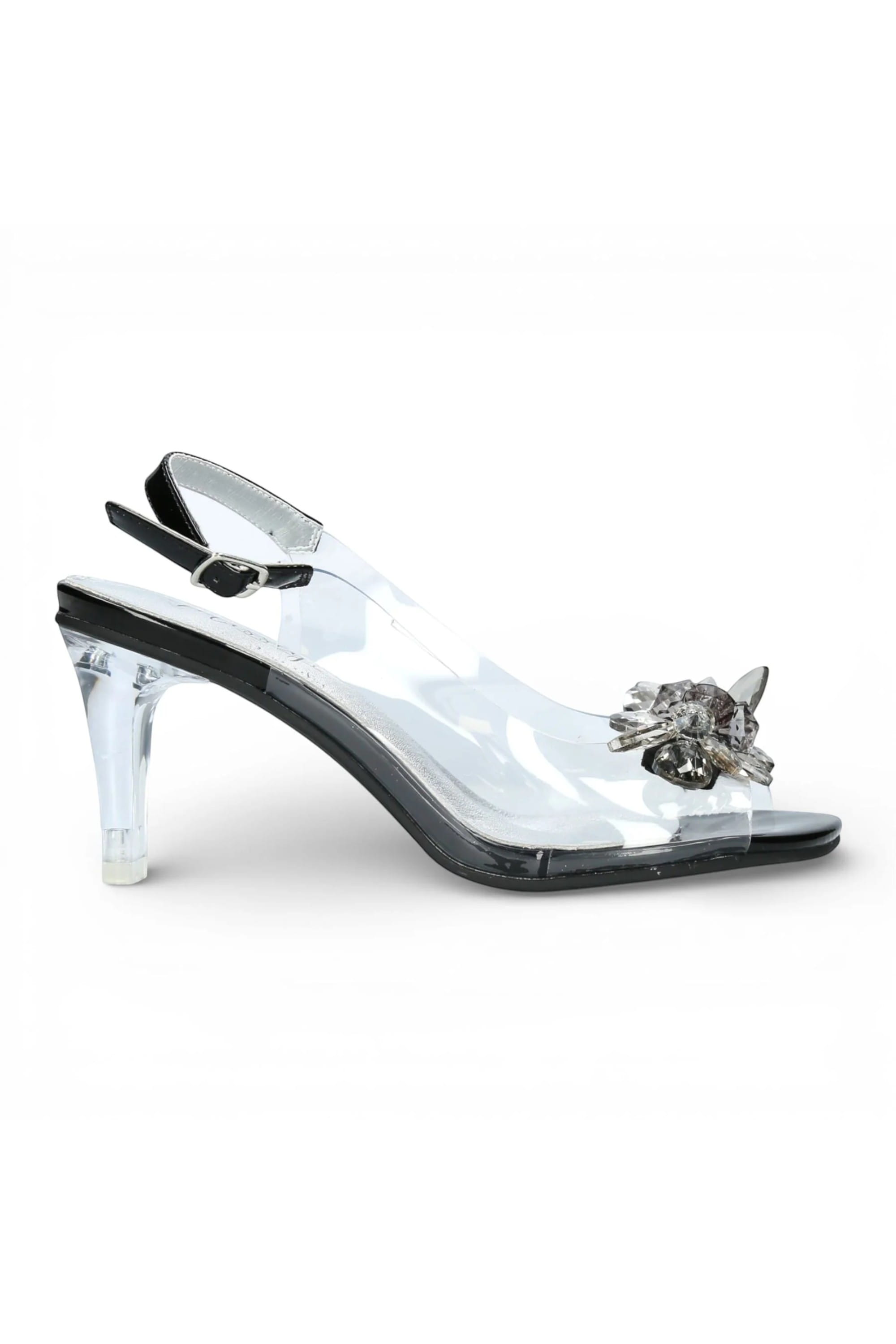 Black Women’s Crystal Heel Sandals - Mira 01, Image 1 of 7