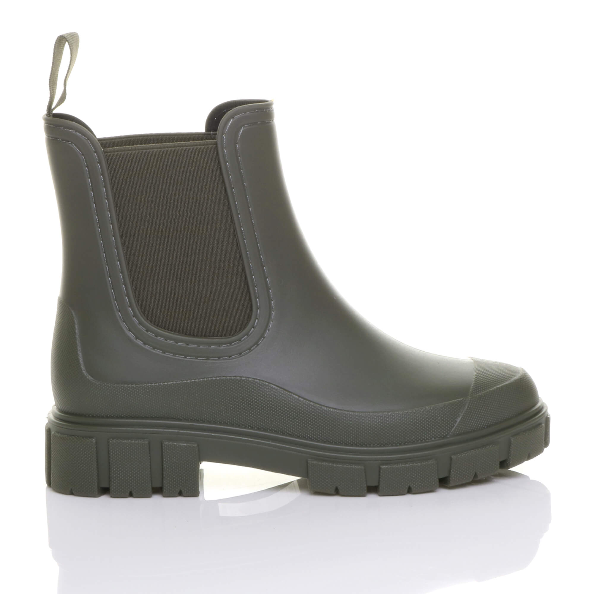 Khaki Wellies Chelsea Ankle Boots Wellingtons, Image 5 of 6