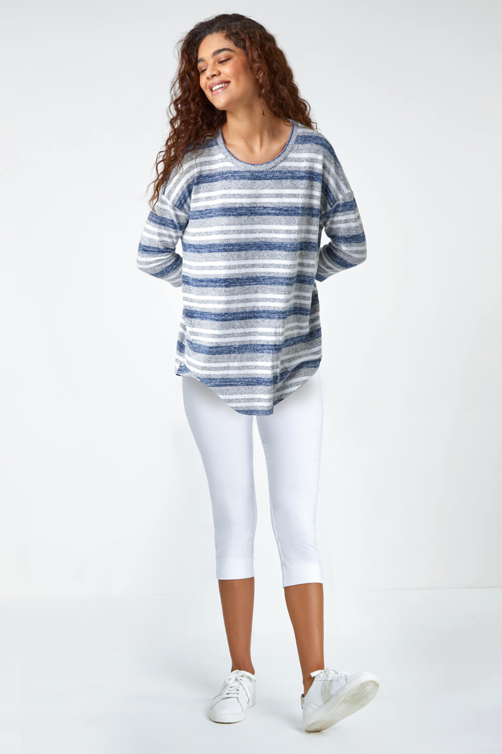 Jersey Stripe Long Sleeve Tee Blue