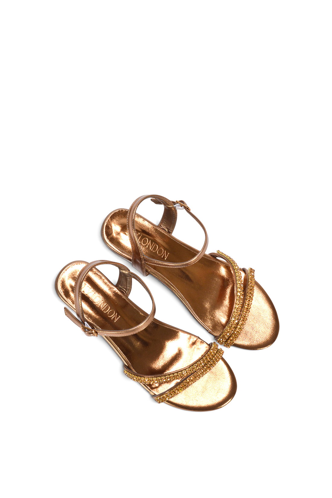 Rose 'Sammy' Diamante Mid Heel Strappy Wedge Sandals, Image 6 of 6