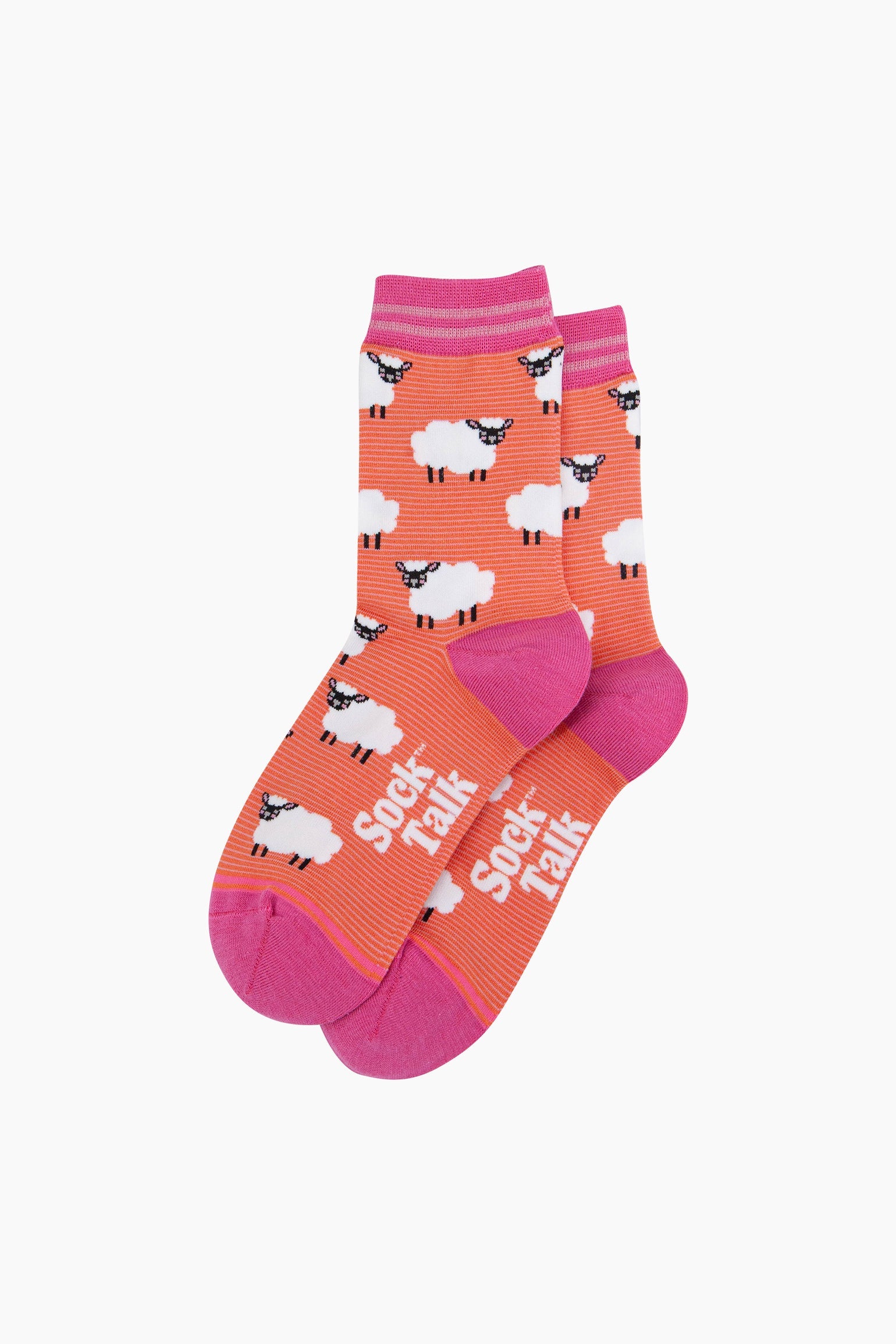 Orange Sheep Bamboo Socks in Orange, Image 3 of 4