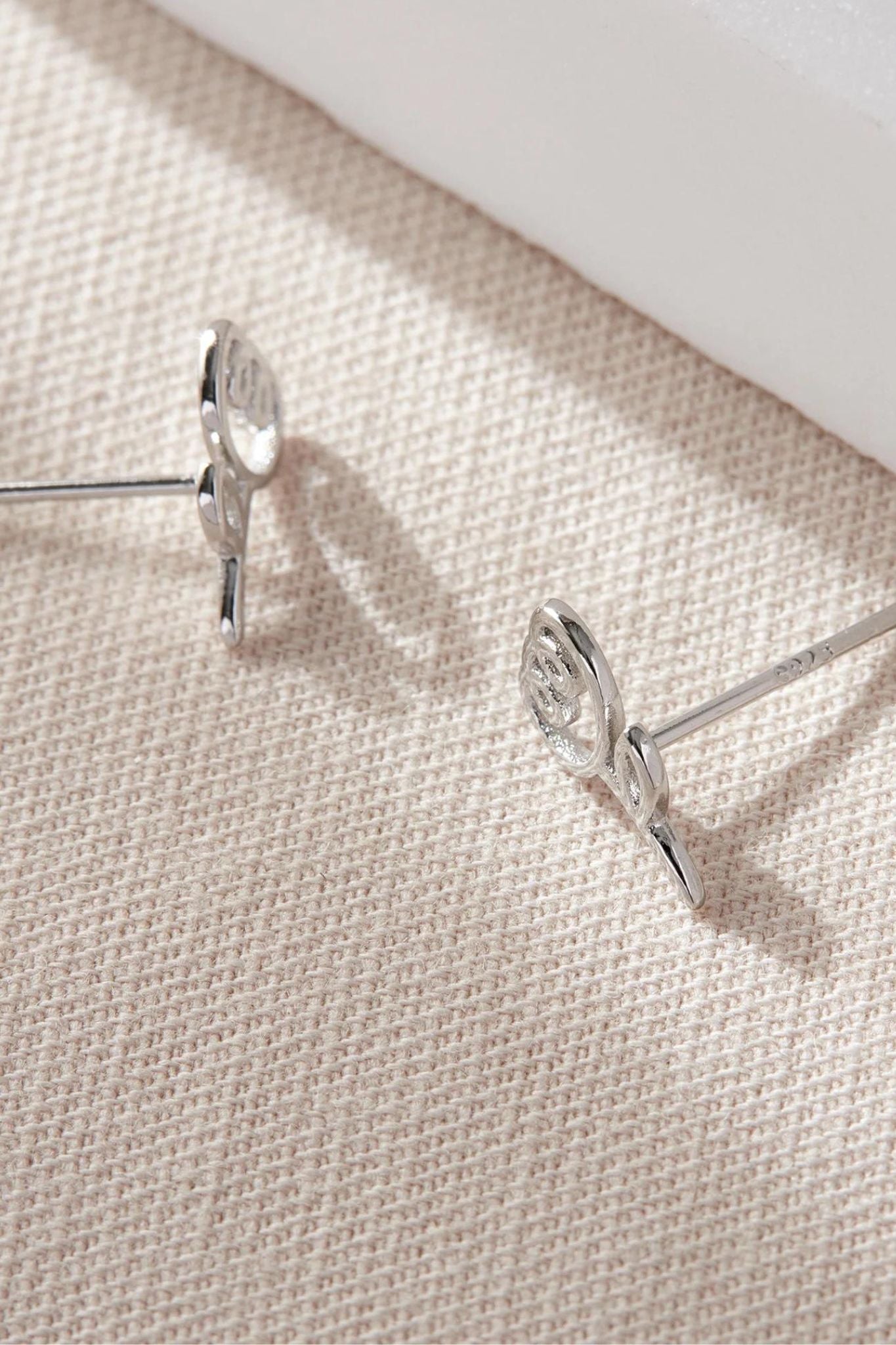 Silver Sterling Silver Tulip Flower Studs, Image 3 of 3