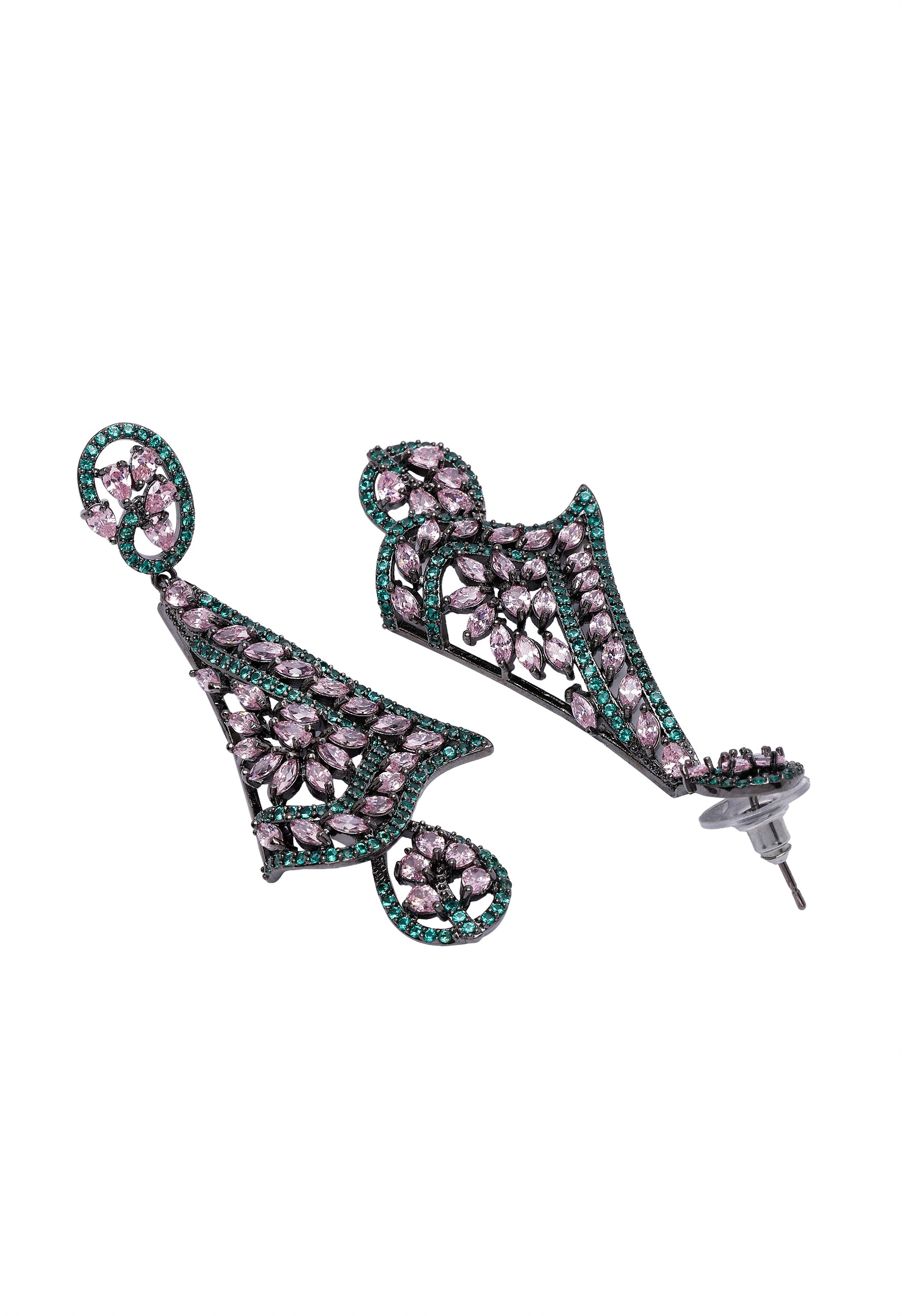 Green Diva Vintage Drop Earrings, Image 3 of 5