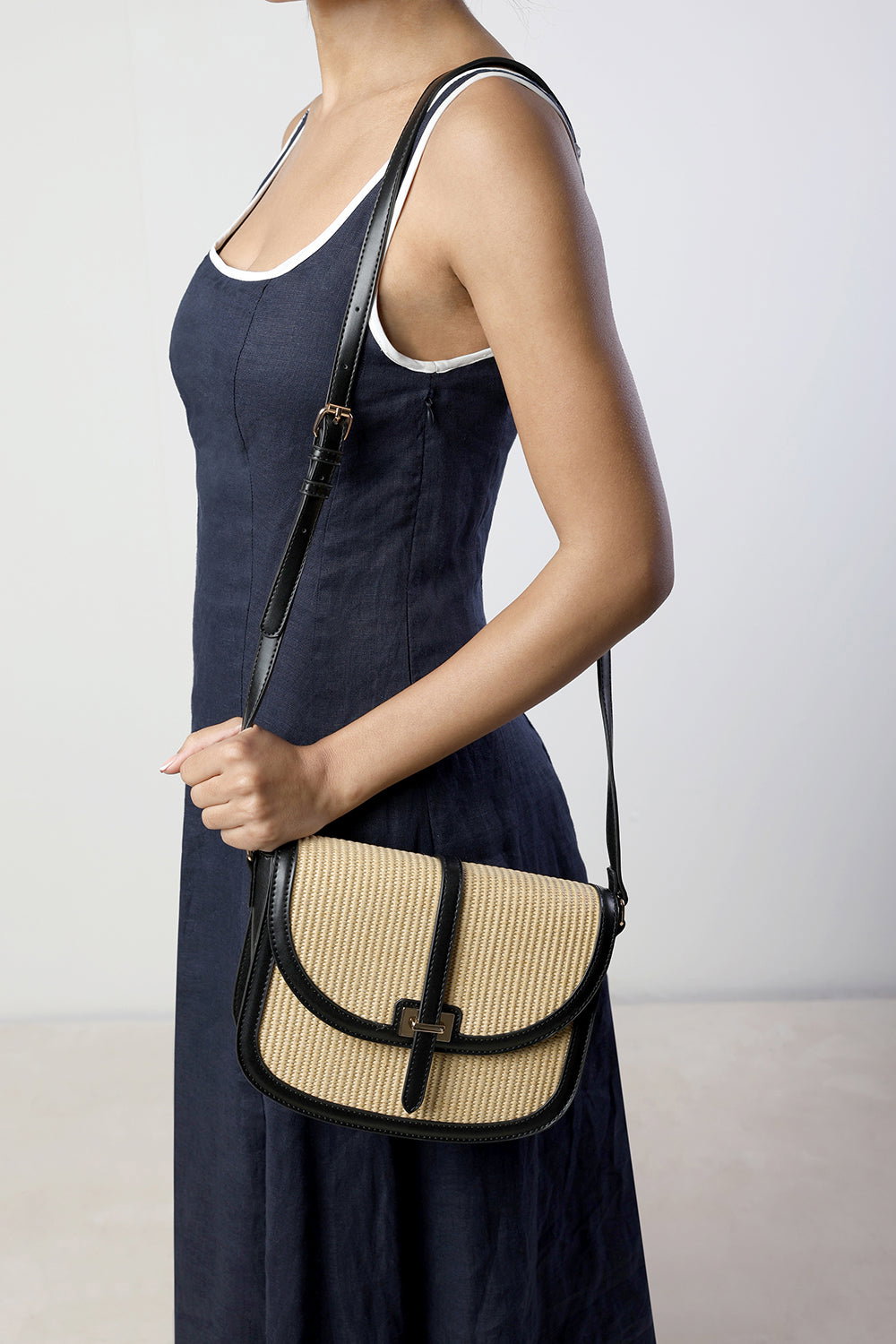 Amira Raffia Cross Body with Flap Bag, Image 6 of 6
