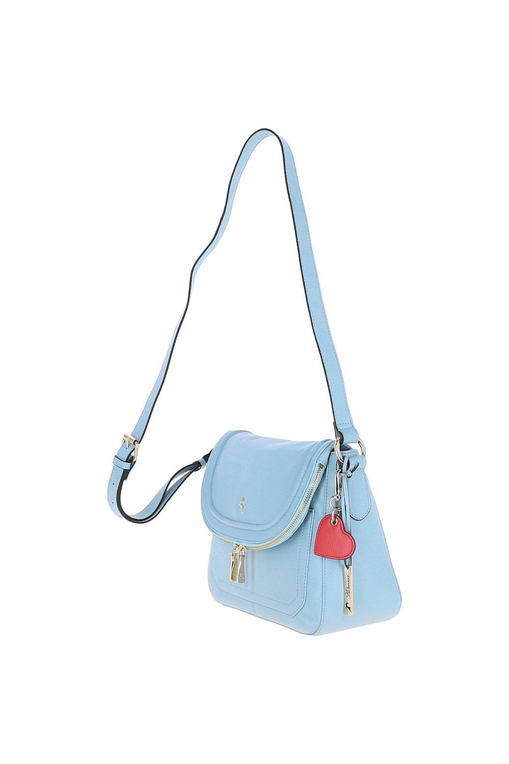 Light Blue Ashwood Leather Light Blue 'Dazzling' Flap Over Real Leather Shoulder Bag, Image 2 of 4