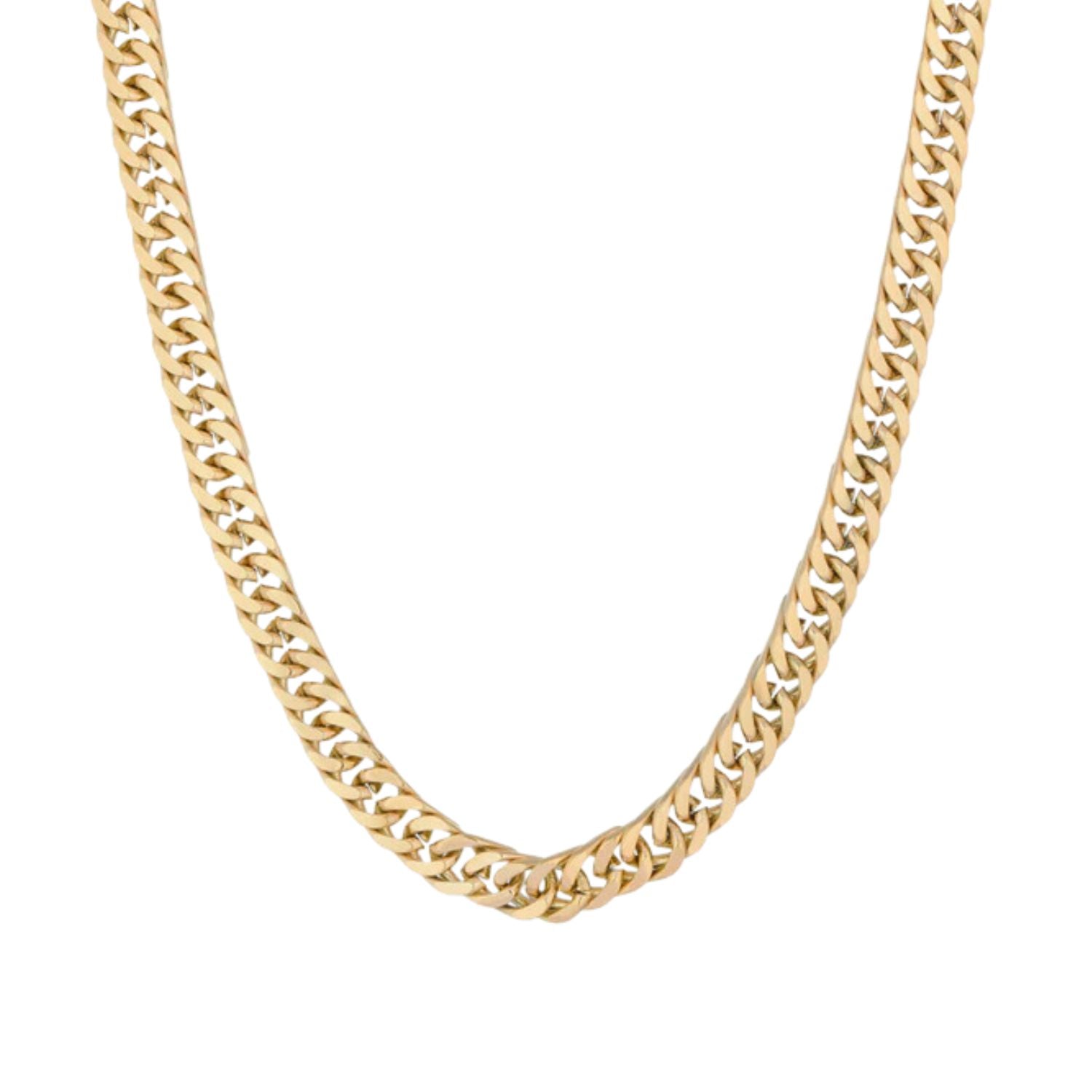 Gold 18ct Gold Plated Miami Chain Necklace, Image 1 of 1