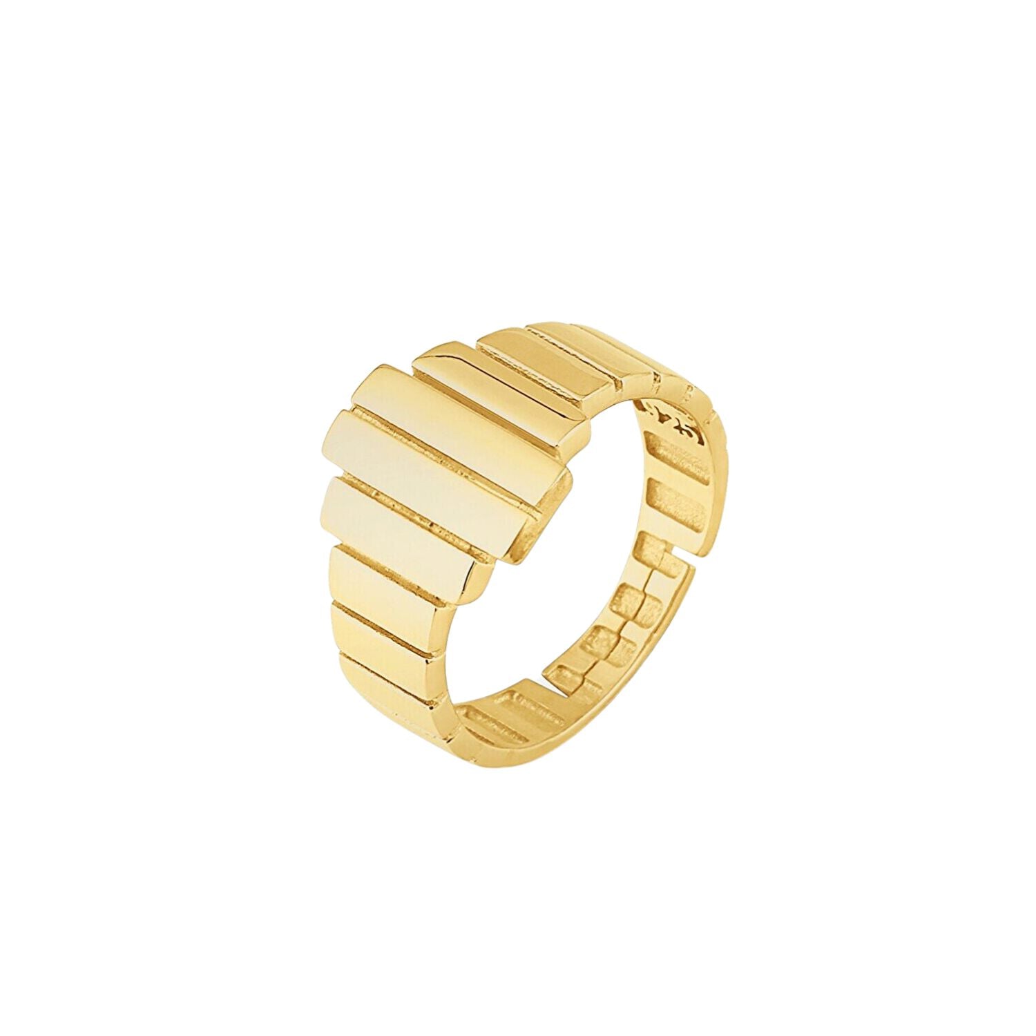 Gold Spero Gold Multiple Bar Layered Rectangular Sterling Silver Ring, Image 1 of 3