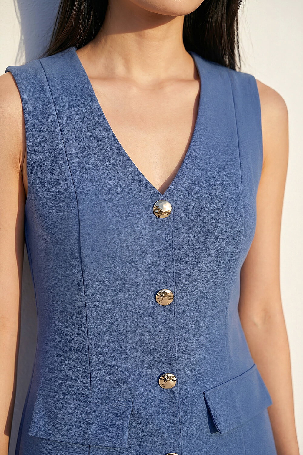 Blue Dusk Button Down Tailored Dress, Image 5 of 4