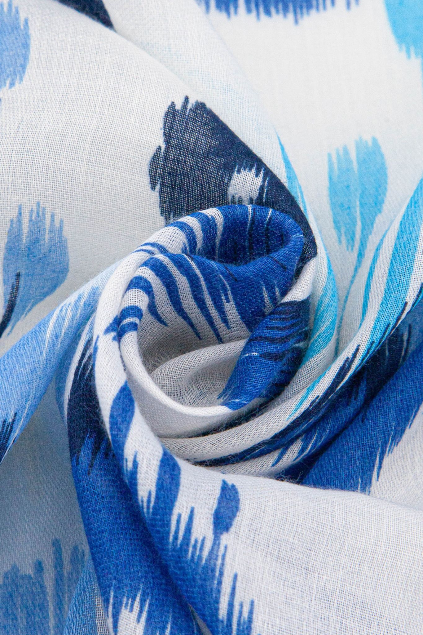 Blue Sarta Blue Abstract Ikat Lightweight Scarf, Image 2 of 3