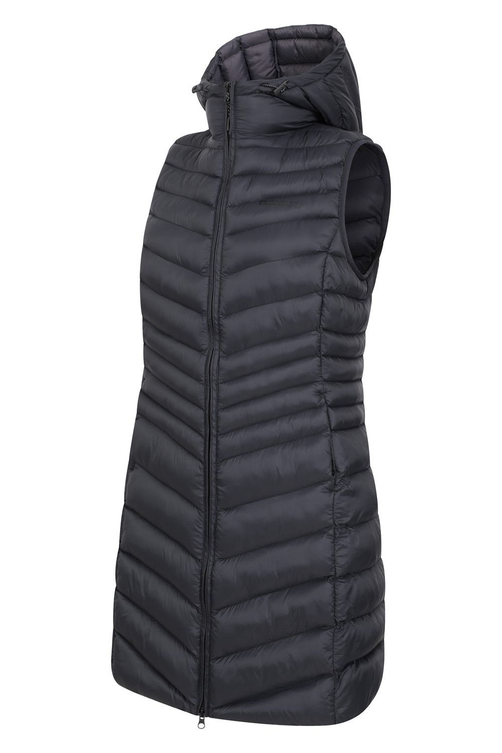 Black Florence Padded Long Gilet, Image 4 of 5