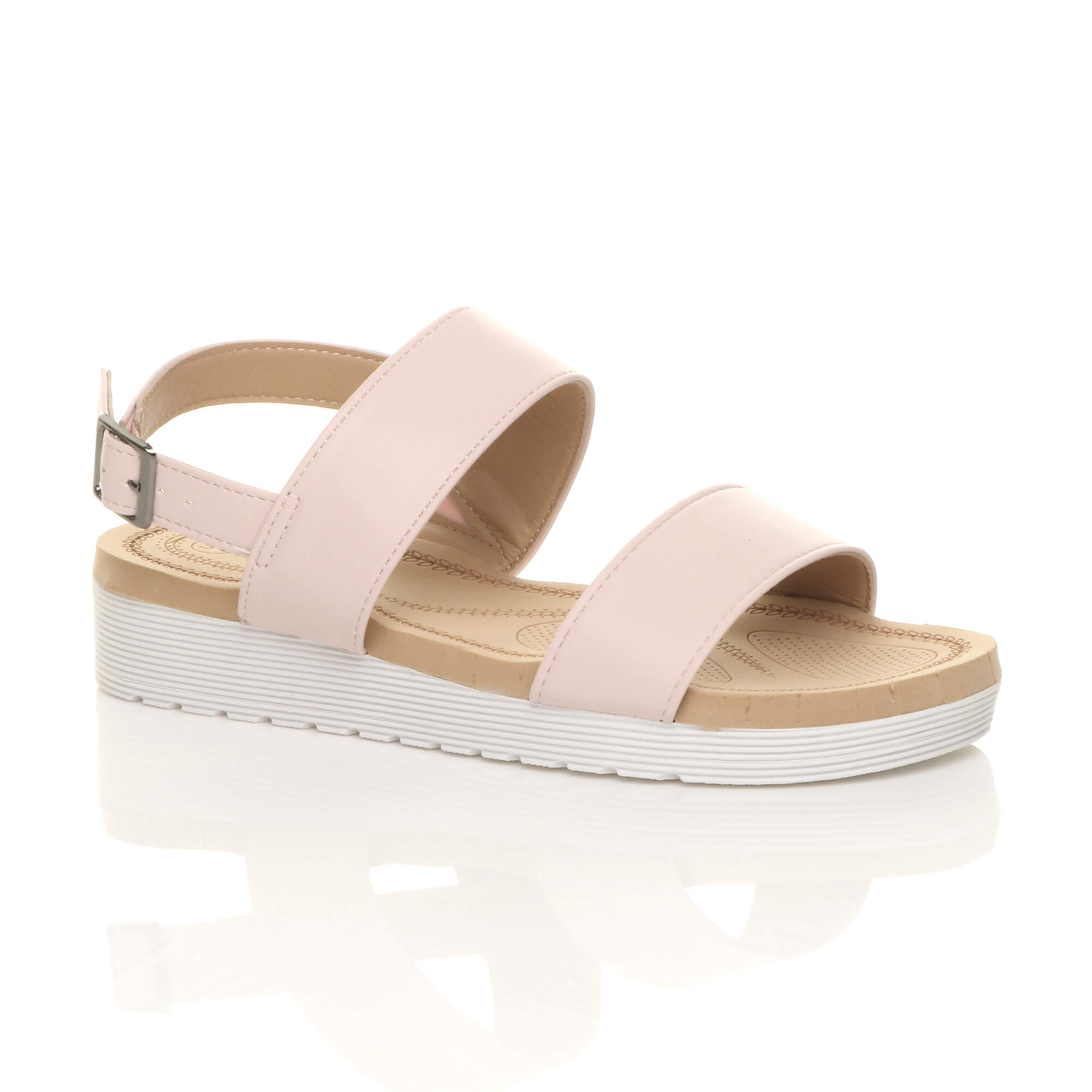 Natural AJVANI Natural Flatform Strappy Sandals, Image 1 of 6