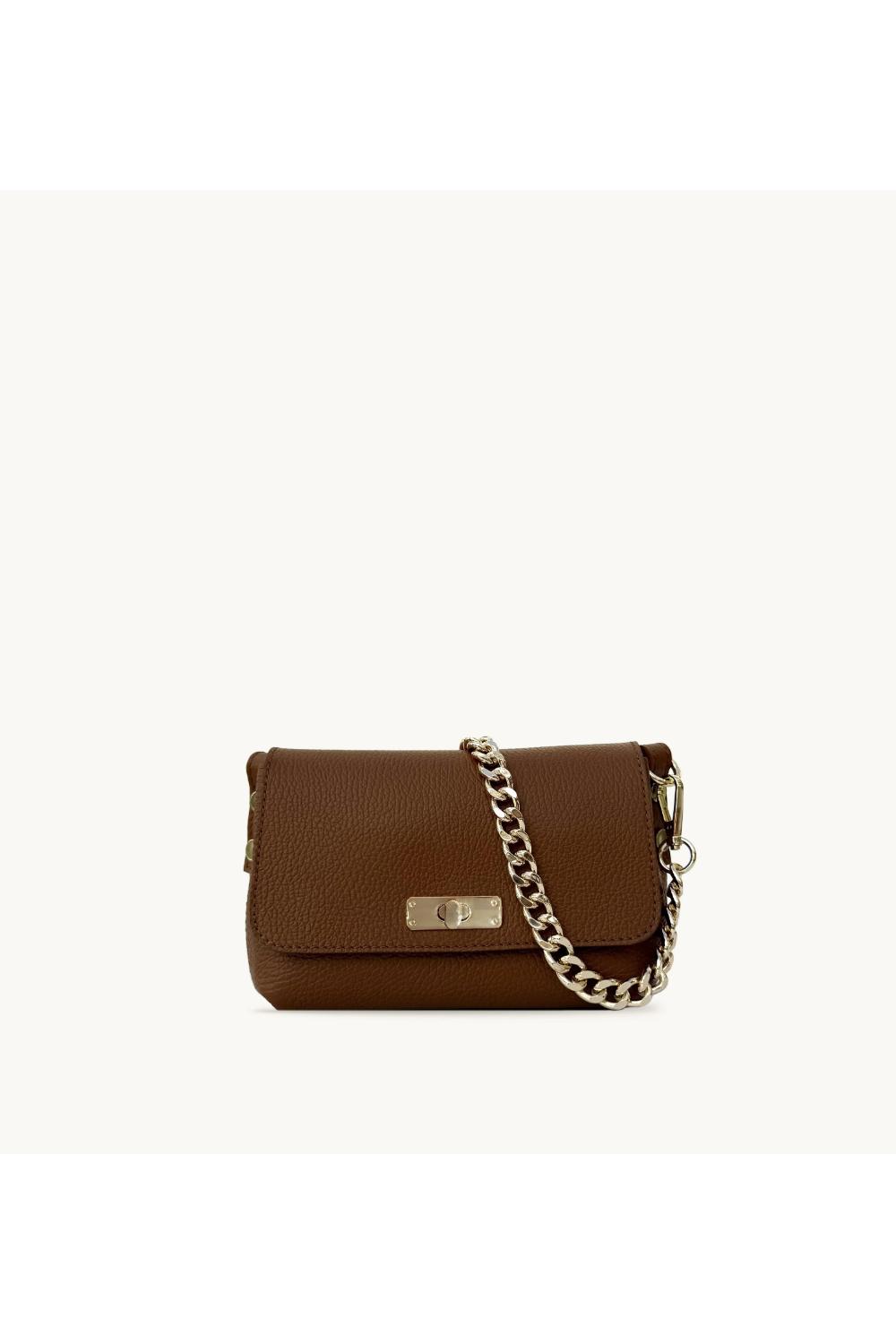 Tan The Maisie Mini Tan Leather Bag, Image 7 of 8