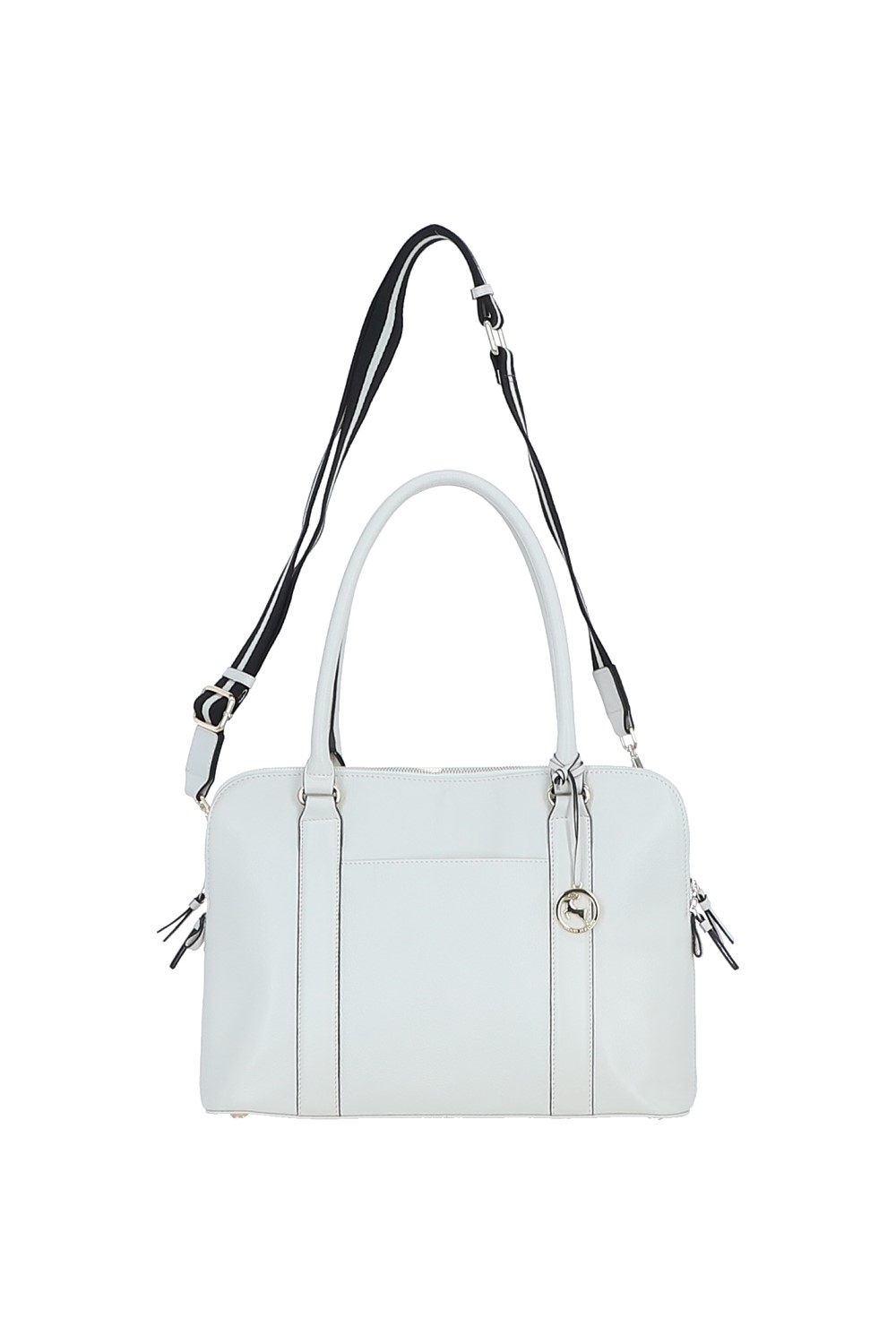 White Ashwood Leather White 'Cuore di Cuoio' 3 Section Large Leather Handbag, Image 2 of 4