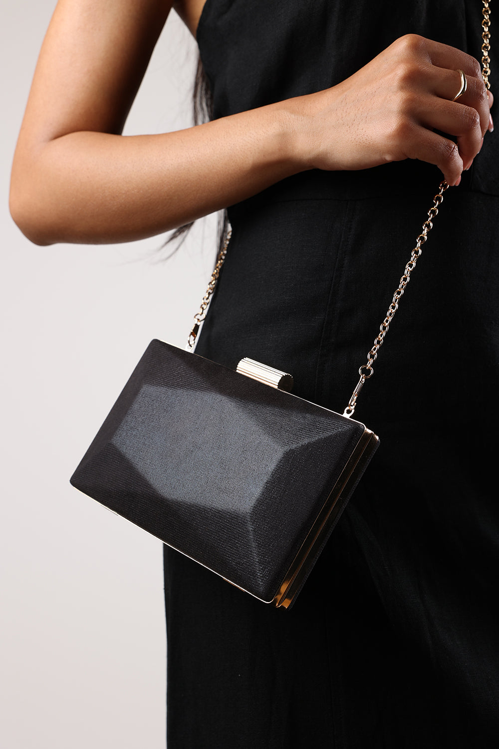 Black Oceane Embellished Evening Clutch, Image 7 of 7