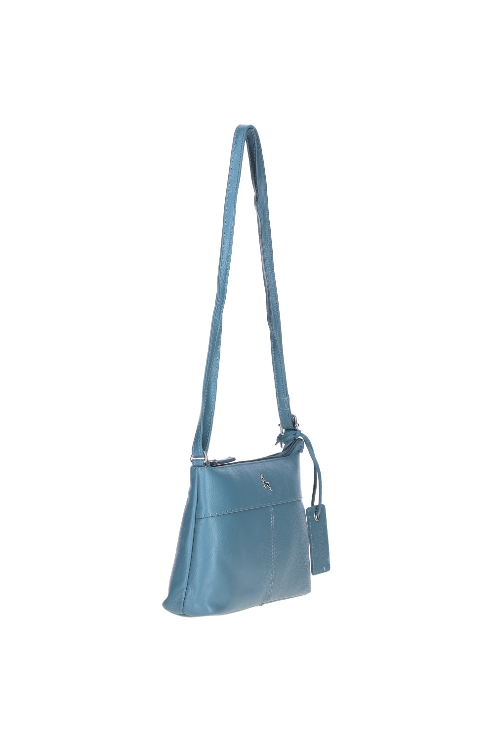Blue 'Dublin' Elegant Real Leather Crossbody Bag, Image 4 of 5