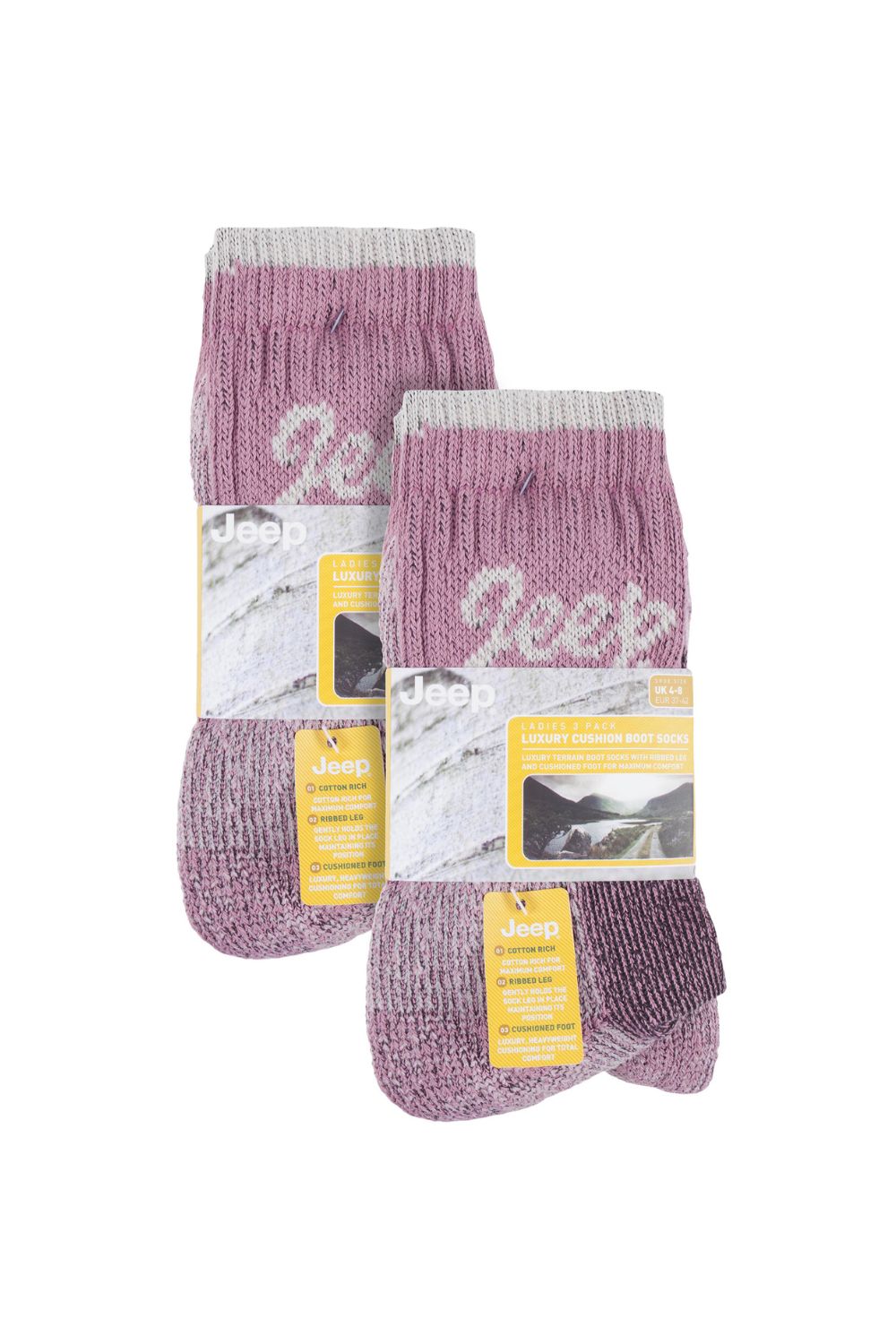 Rose 6 Pairs Cotton Breathable Hiking Socks, Image 2 of 3