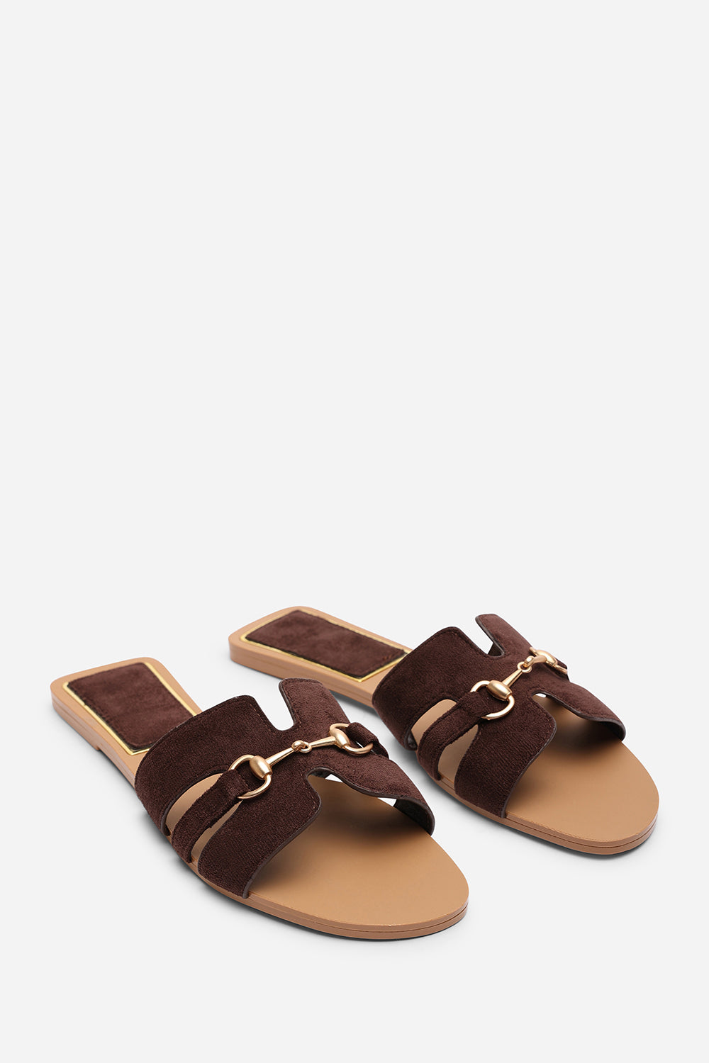 Dark Brown Dorina Embellished Slide On Sandals, Image 4 of 6