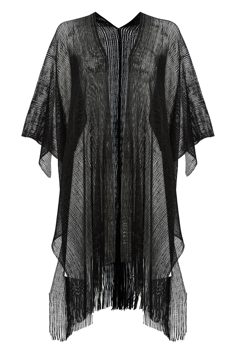 Black Fringe Metallic Wrap, Image 5 of 4