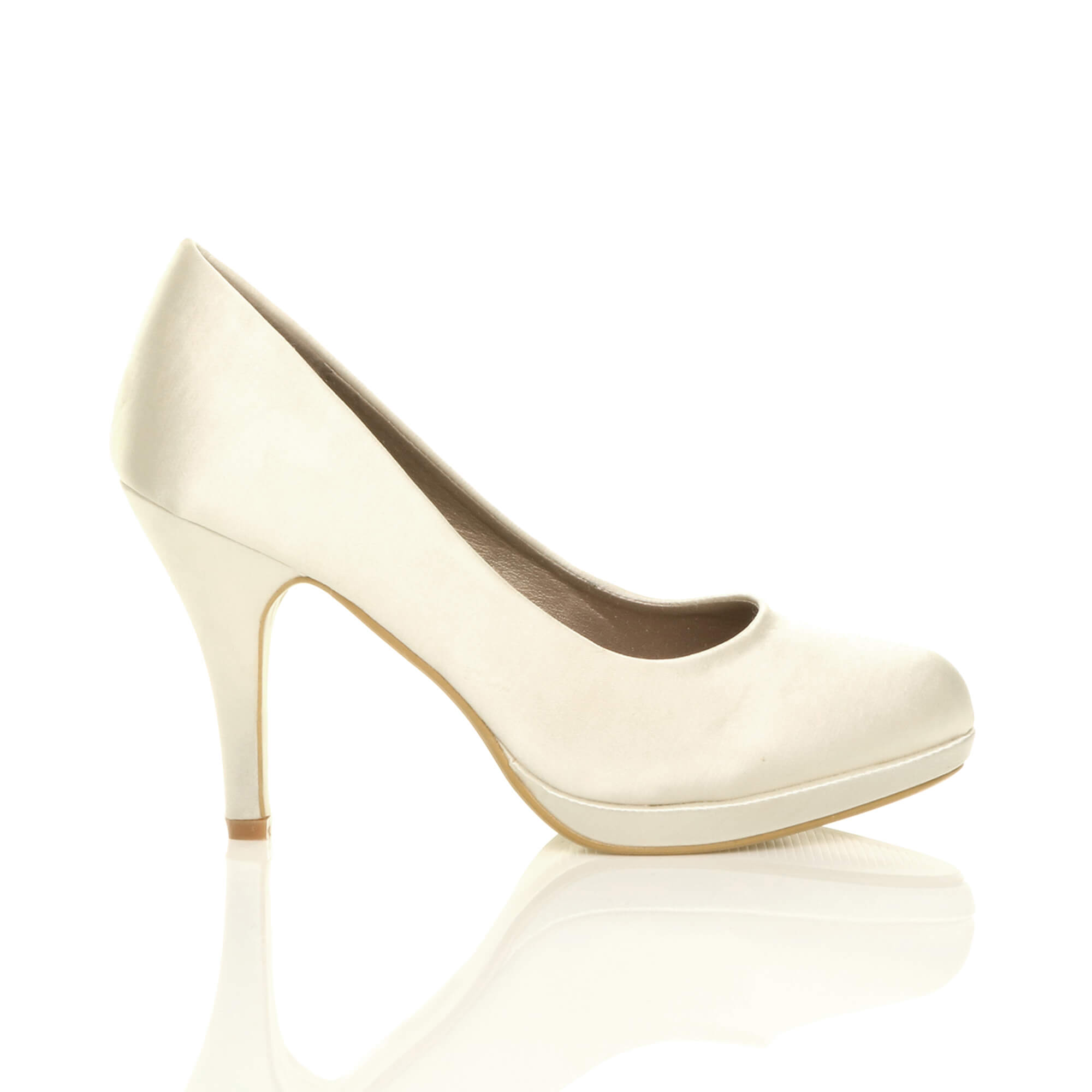Ivory AJVANI Ivory High Heel Wedding Bridal Court Shoes, Image 2 of 6