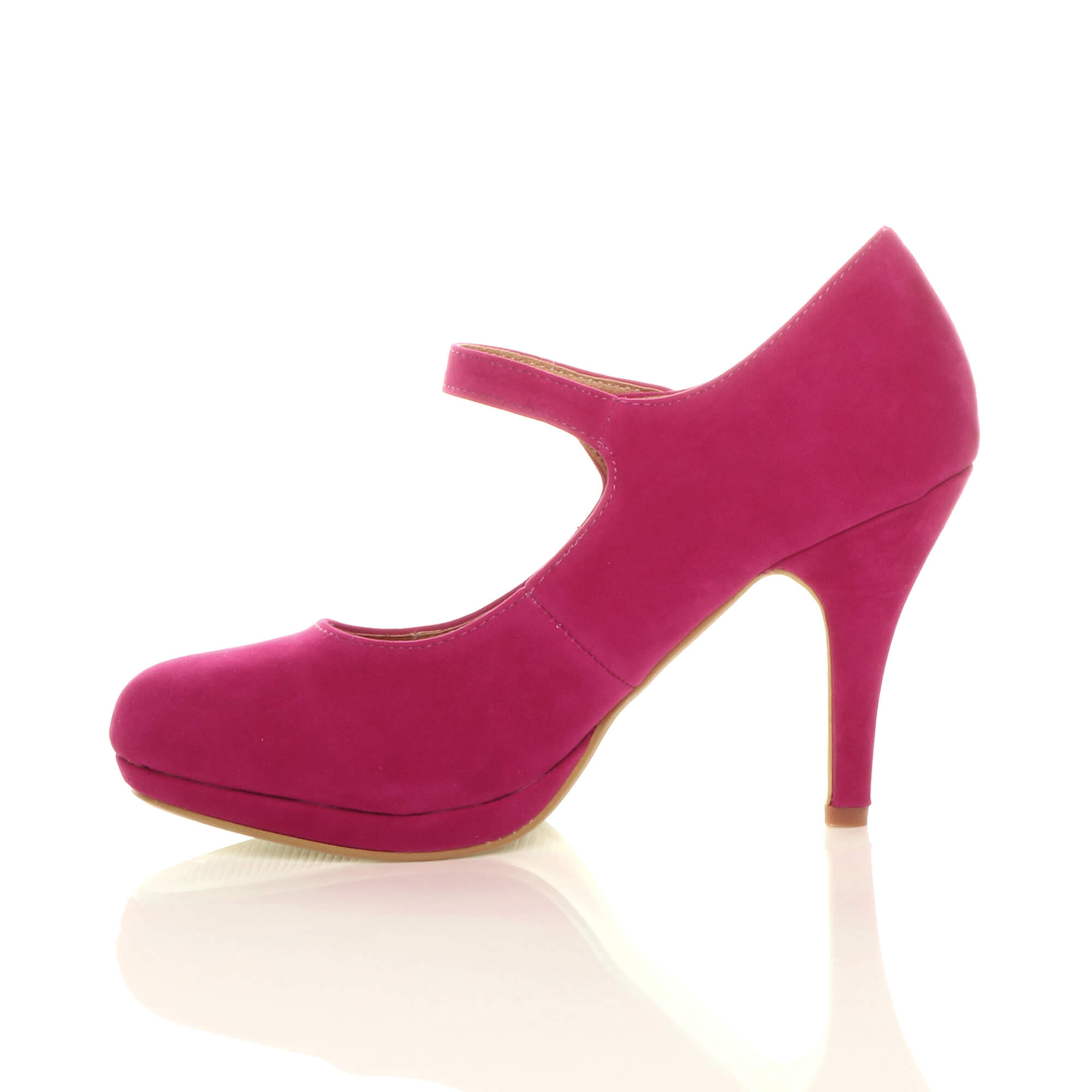 Fuchsia AJVANI Fuchsia High Heel Mary Jane Court Shoes, Image 3 of 6