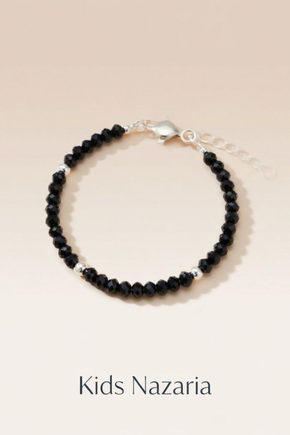 Classic Black Beaded Kids Nazaria Bracelet/Anklet, Image 1 of 2
