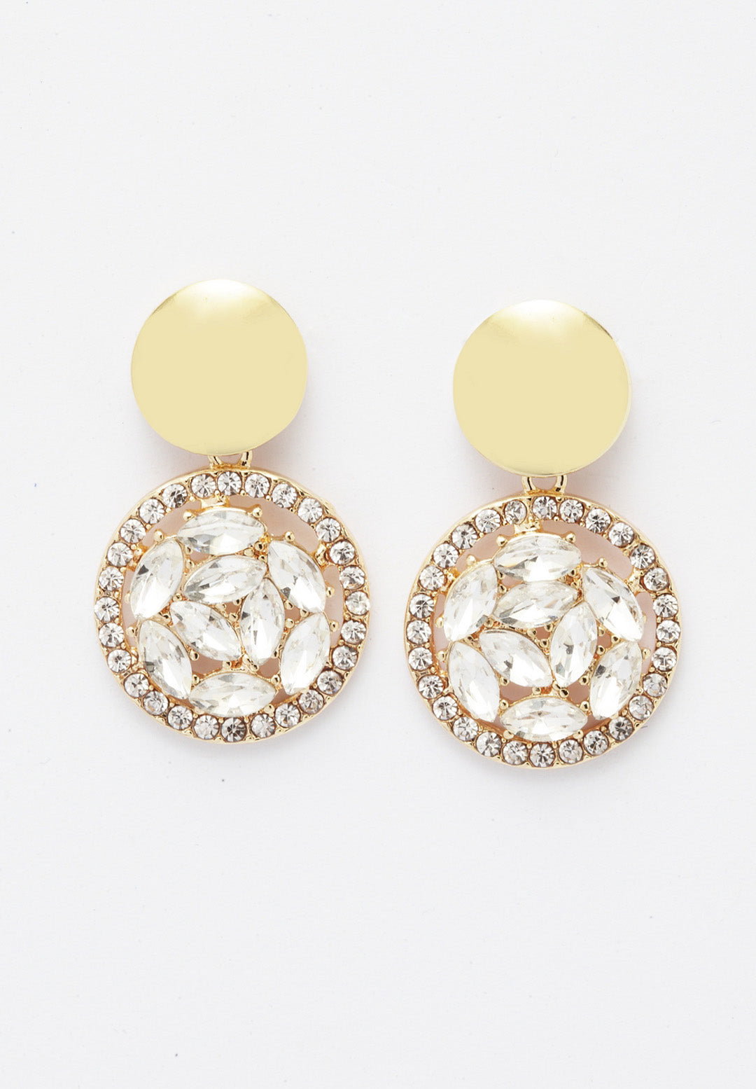 Metallic Luxe Crystal Flower Petal Studs