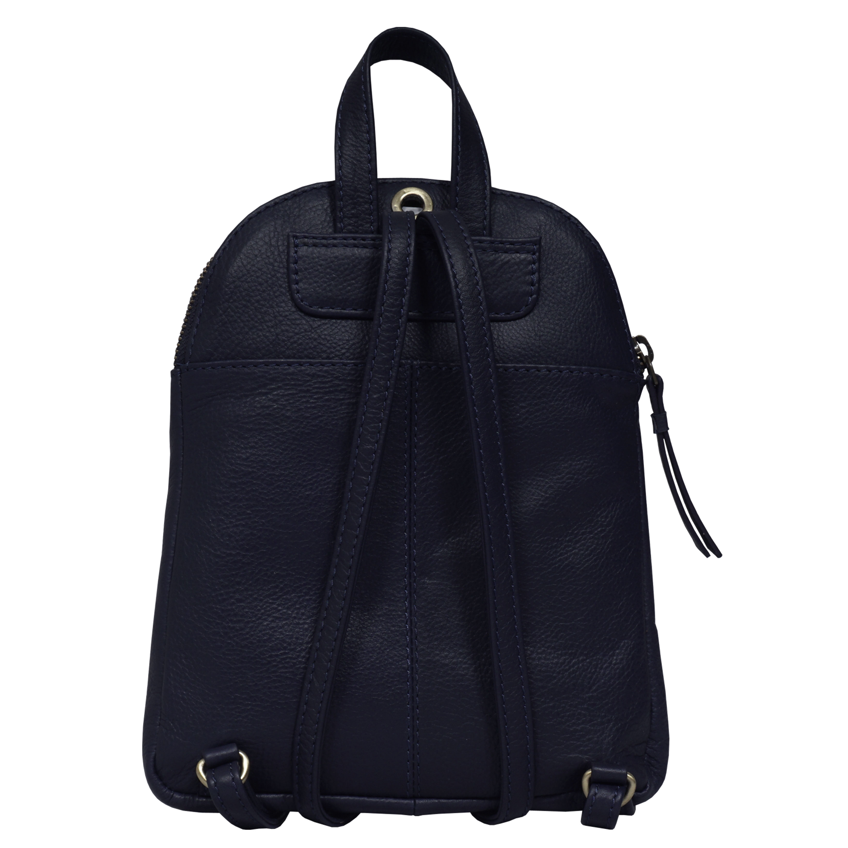 Navy Assots London Navy 'GEORGE' Pebble Grain Mini Leather Backpack, Image 4 of 6