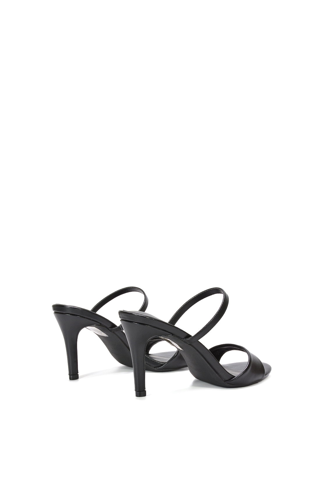Black 'Kay' Slip On Stiletto Heel Mules With Open Toe, Image 4 of 6
