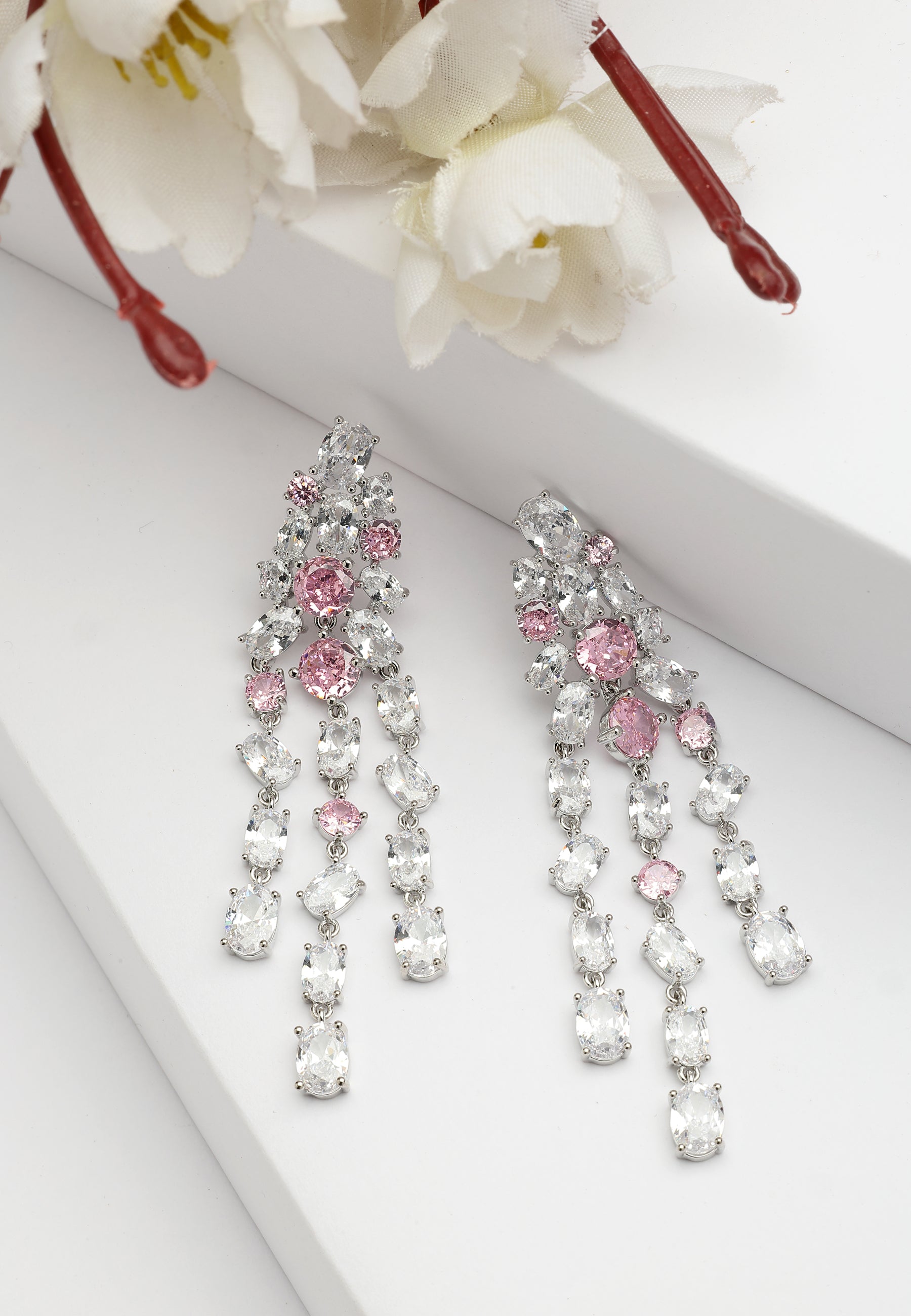 Light Pink Diva Gorgeous Tassel Earrings, Image 2 of 5