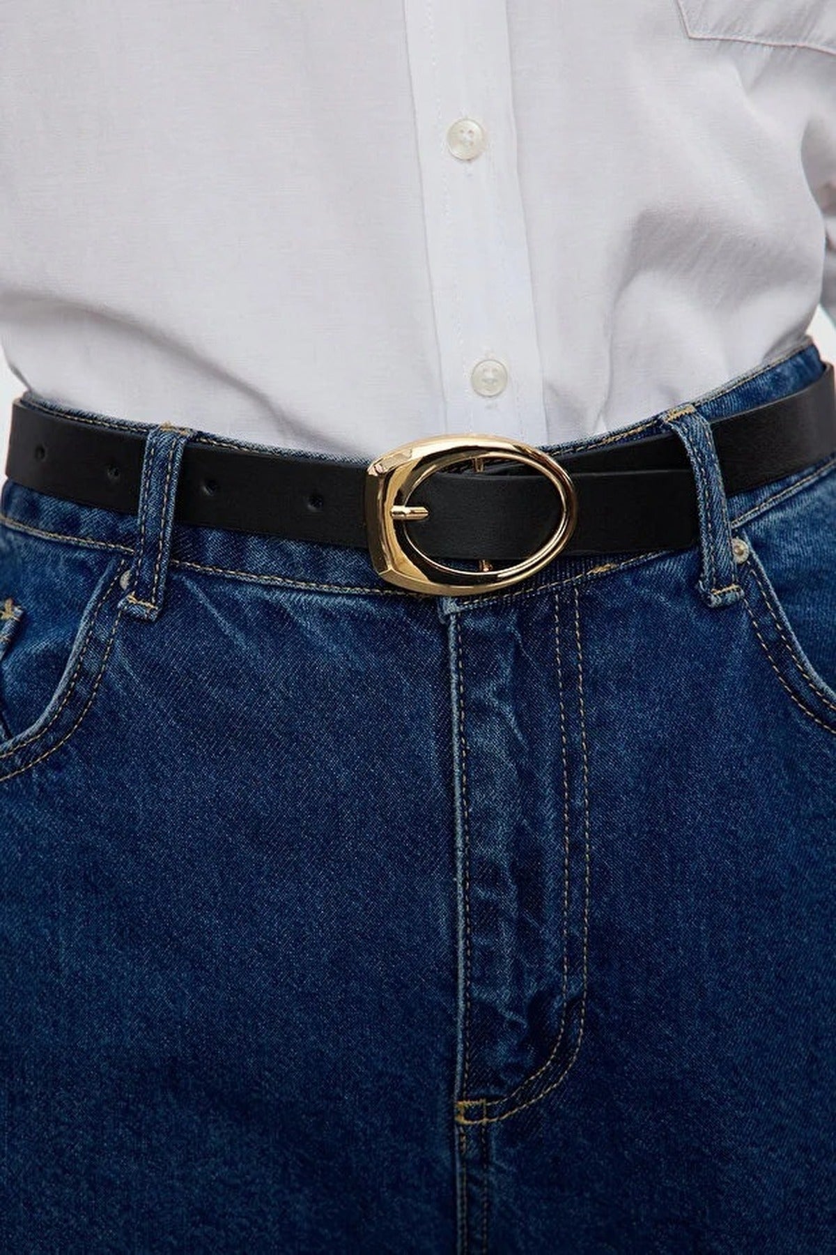 Multi WOVCOR Multi Double Pack Slim Oval Buckle Women’s Belt Set, Image 2 of 3