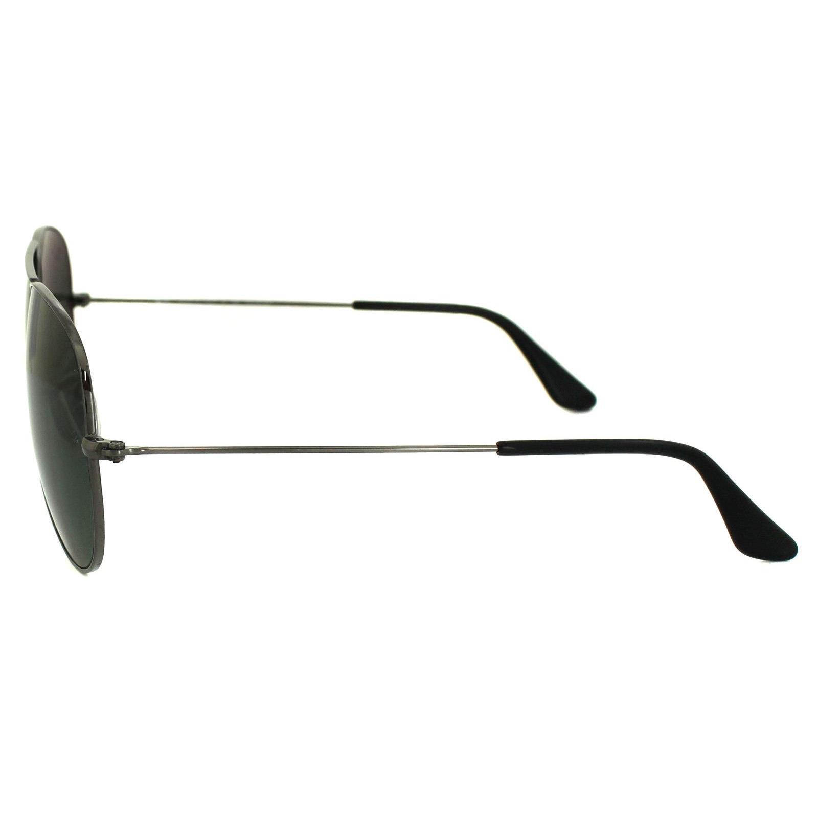 Grey Aviator Gunmetal Green Polarized Aviator 3025 Sunglasses, Image 3 of 3